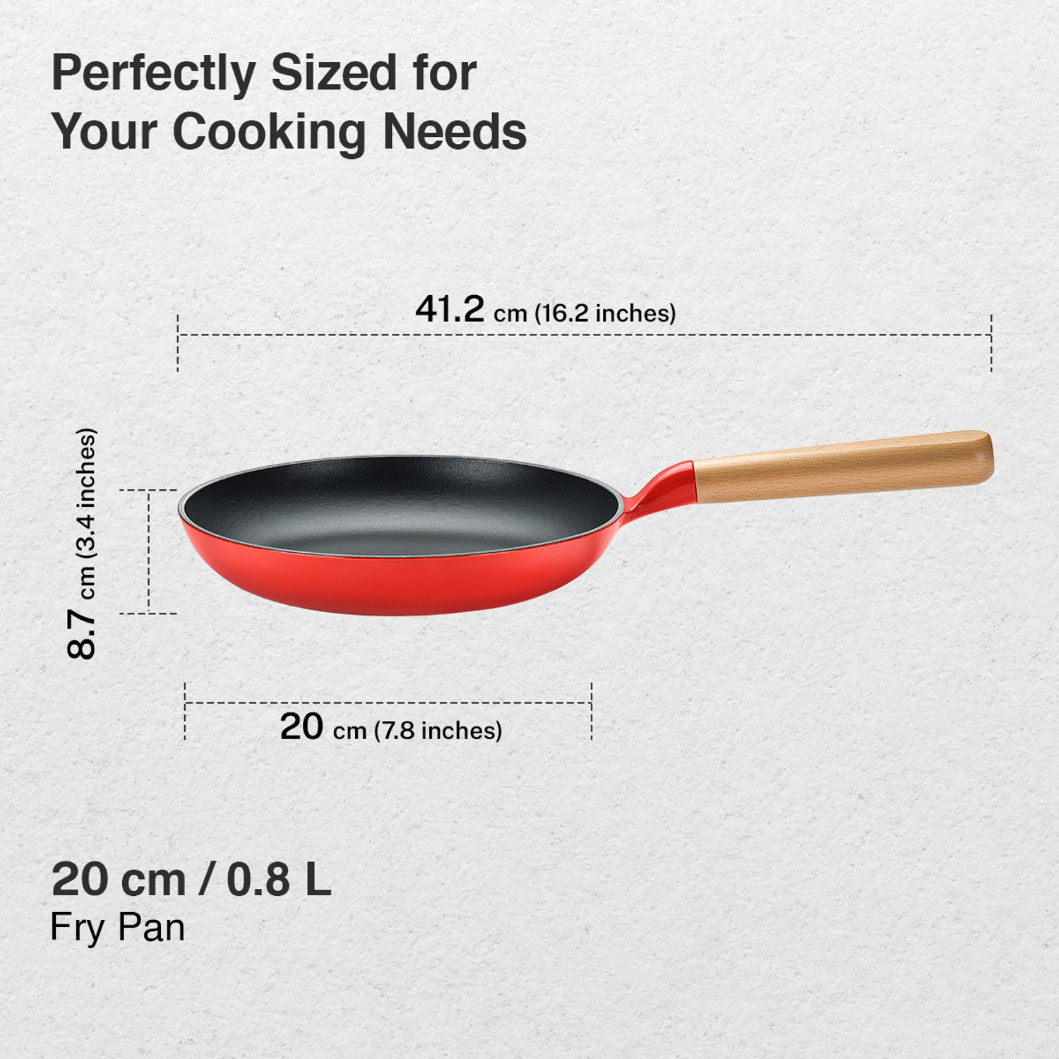 Image of Prestige Castlite Enamel Coated | High Heat Retention | Rust Proof | Stay-Cool Handle Fry Pan 20 cm diameter 0.8 L capacity