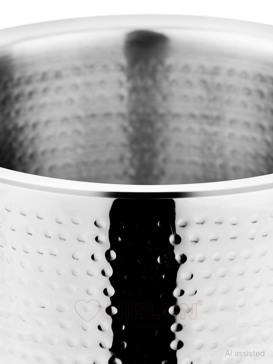 Image of NIRLON Hammered Triply Stainless Steel Cookware Tope /Patila 14cm Tope /Bhagona /Patila 1 L capacity 14 cm diameter