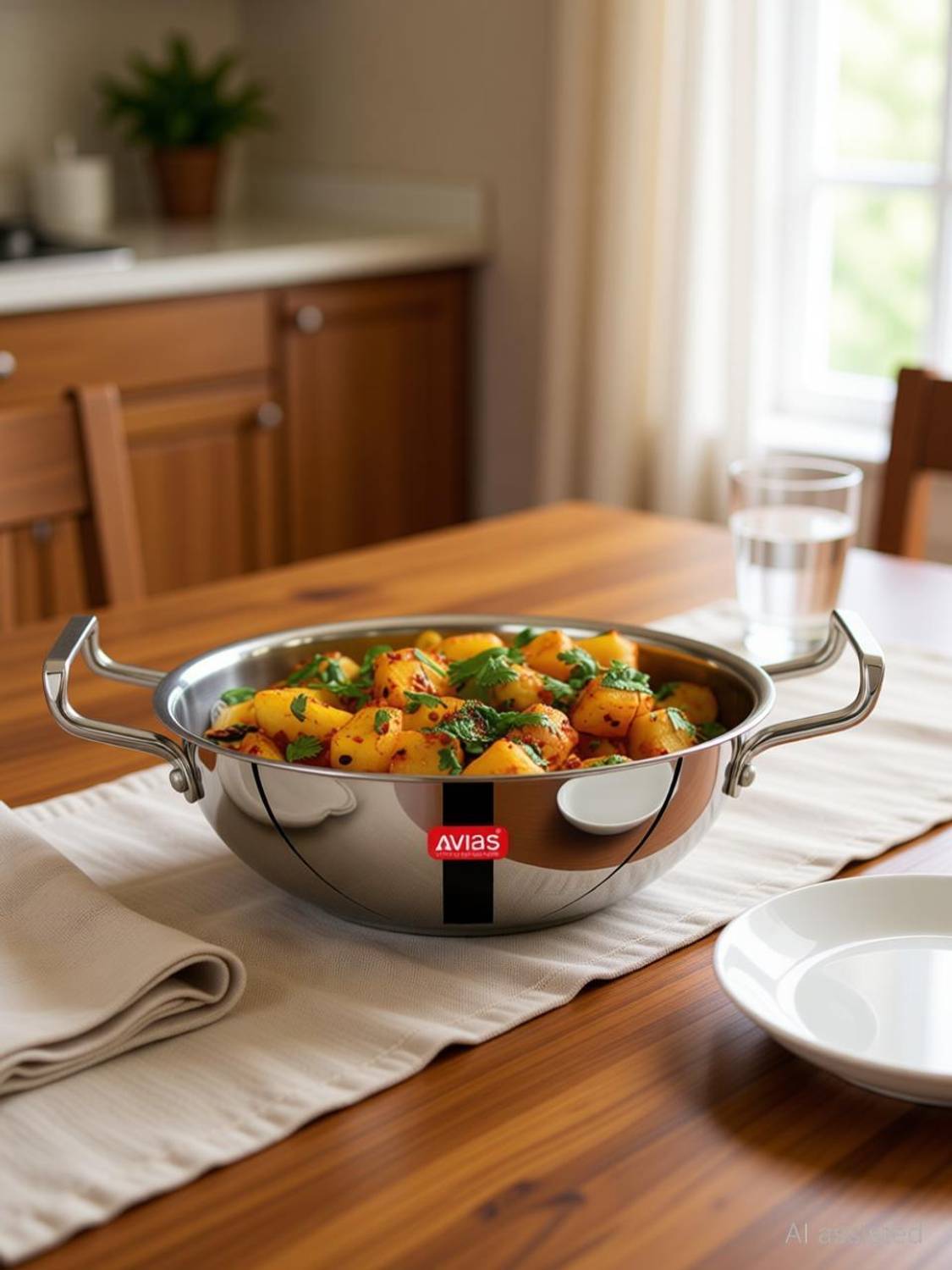AVIAS AVI3 Triply Kadai without Lid Kadhai 22 cm diameter 2 L capacity