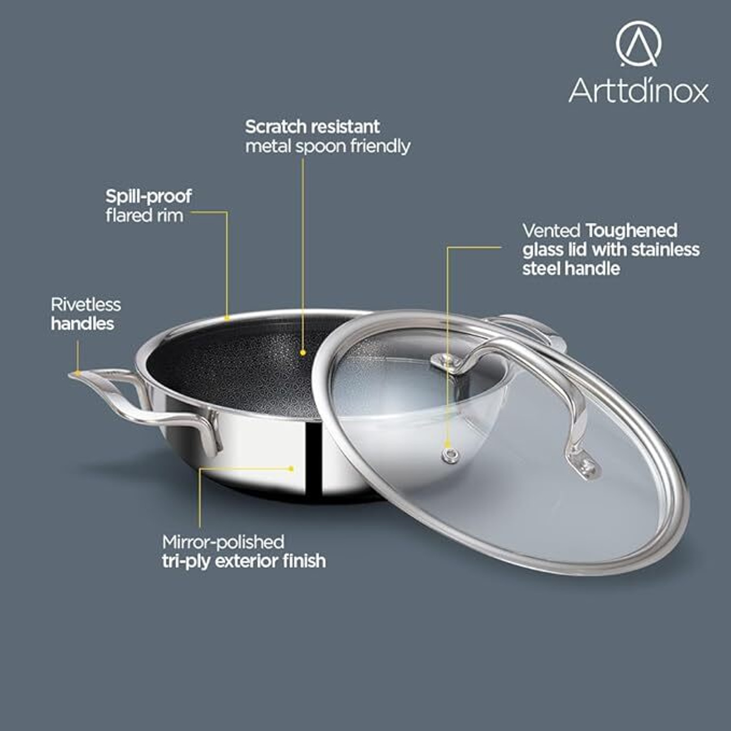 Image of jsl Induction Bottom Non-Stick Coated Cookware Set
