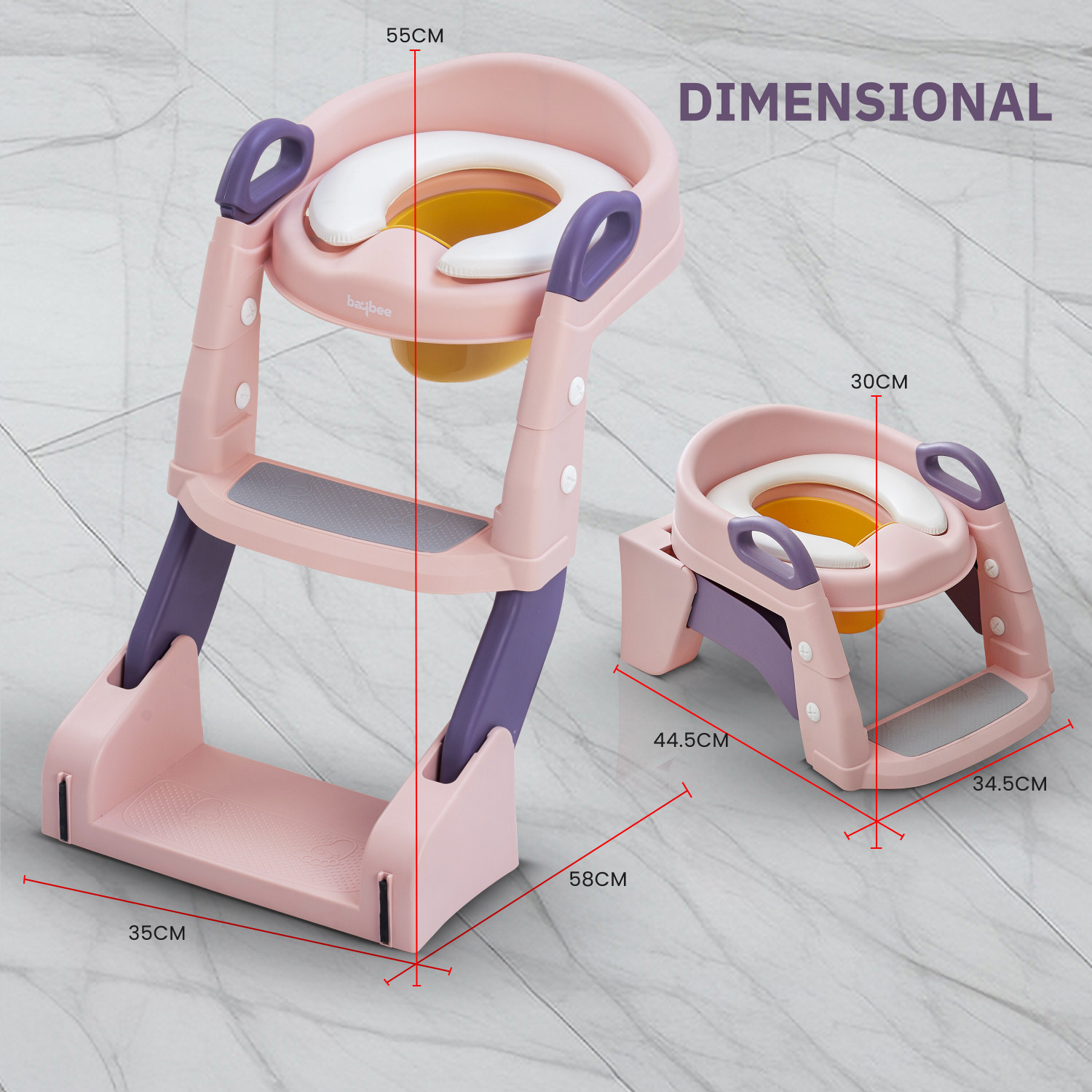 Image of baybee Vega Western Toilet Potty Seat for Kids, Baby Potty Training Seat with Ladder Potty Seat
