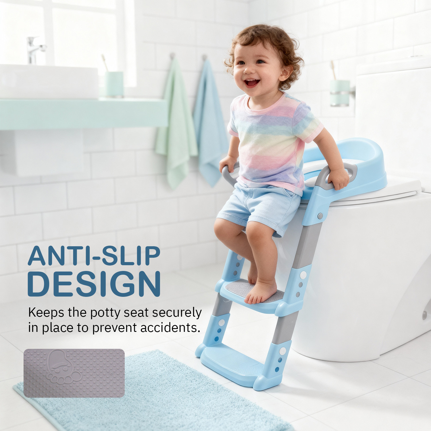 Image of baybee Aura Western Toilet Potty Seat for Kids, Baby Potty Training Seat with Ladder Potty Seat