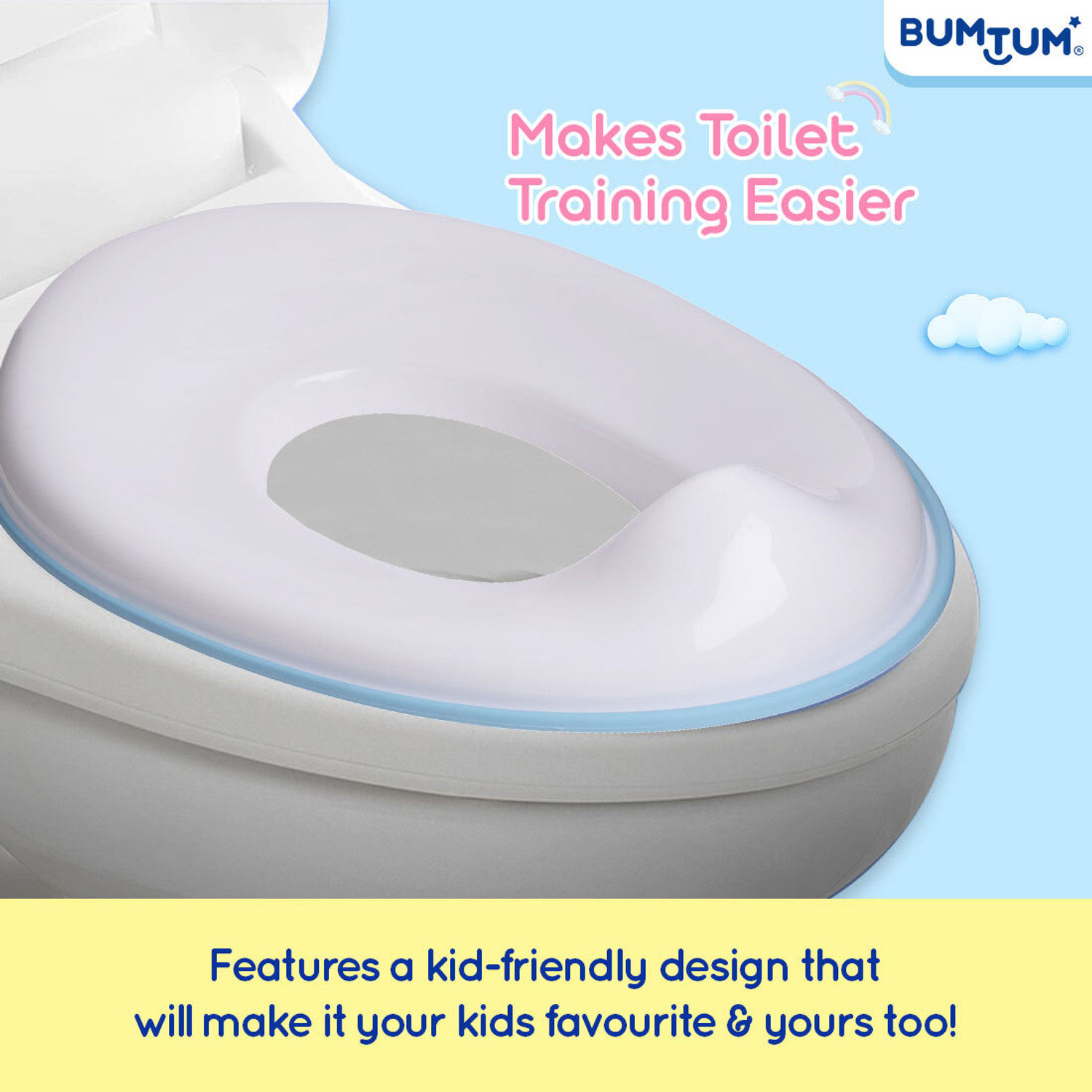 Image of BUMTUM Baby Training Toilet Seat For Boys & Girls, Fits & Oval , Non-Slip Potty Seat