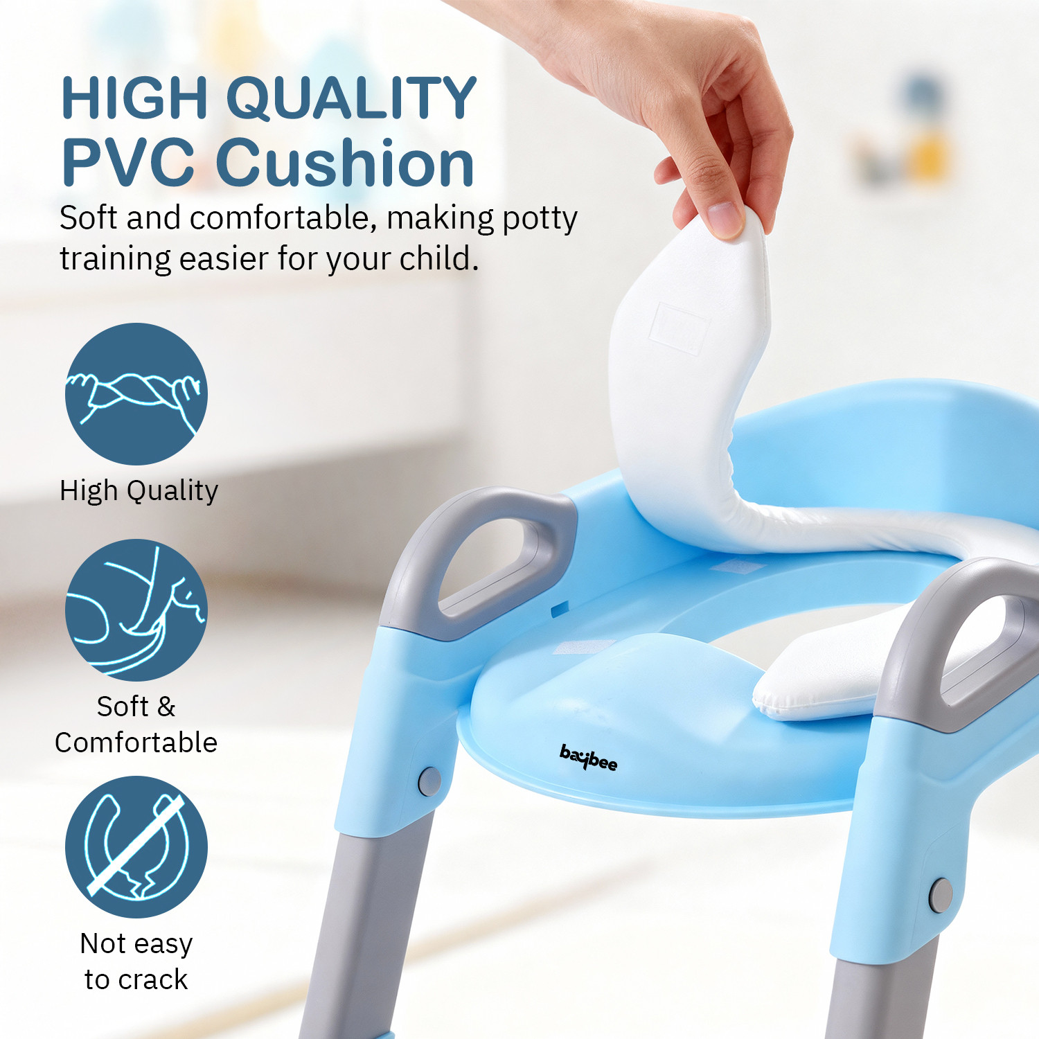 Image of baybee Aura Western Toilet Potty Seat for Kids, Baby Potty Training Seat with Ladder Potty Seat