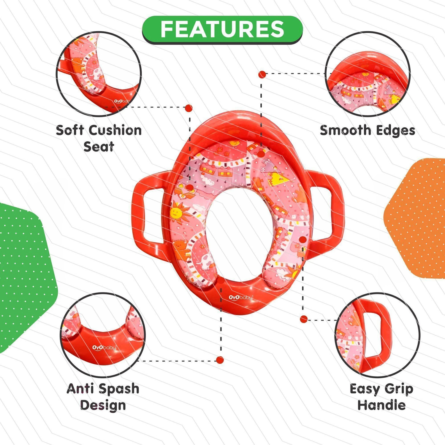 Image of Oyo Baby Cushioned Potty Seat for 6 Months + Kids For Boys and Girls Potty Seat Potty Seat