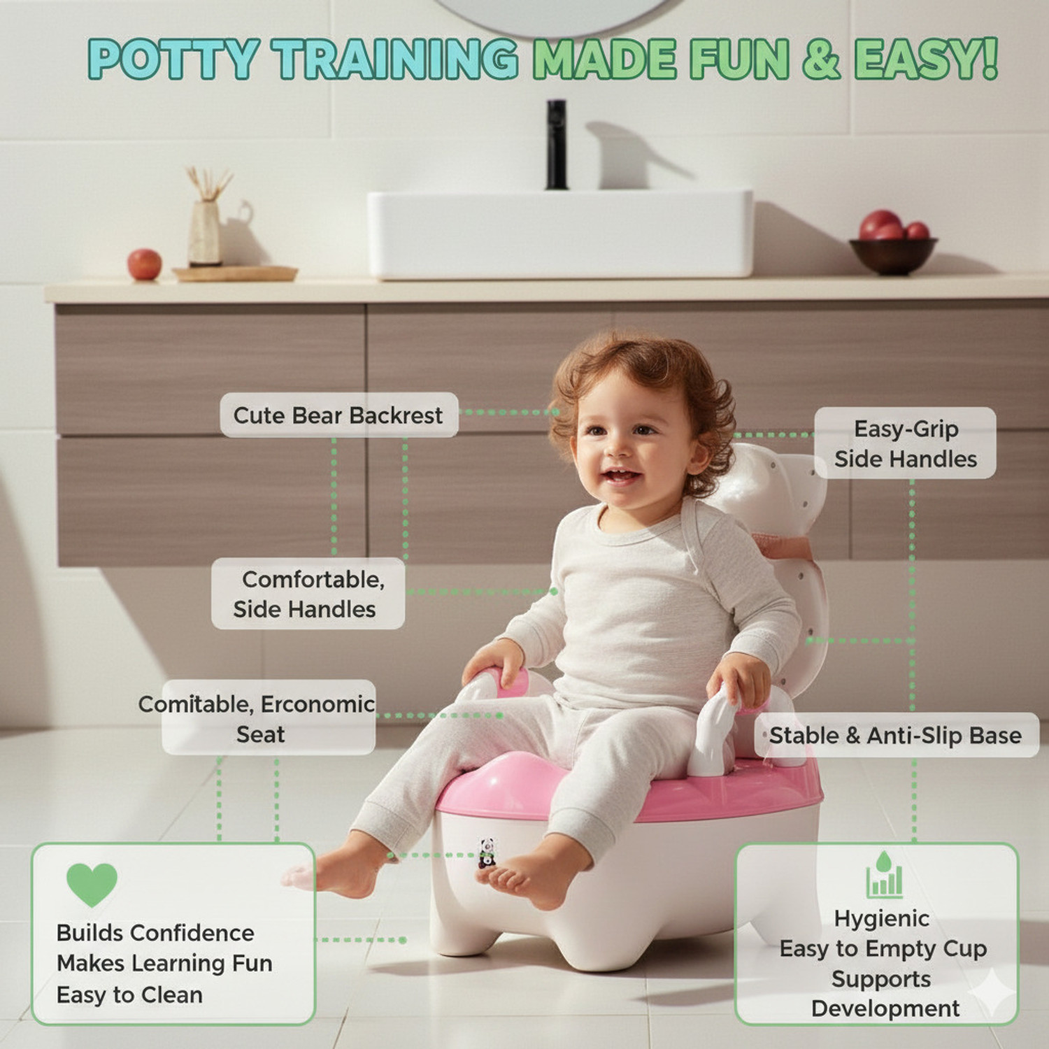 Image of Aedee Easy to Clean, Lightweight Baby Potty Seat for Boys and Girls Potty Seat