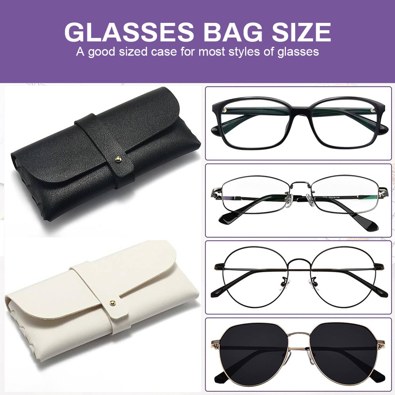 Verilux Leather Glasses Case Anti Pressure Glasses Bag Storage