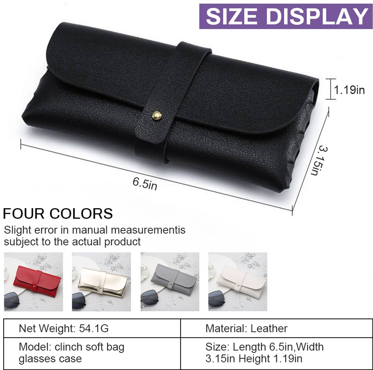 Verilux Leather Glasses Case Anti Pressure Glasses Bag Storage