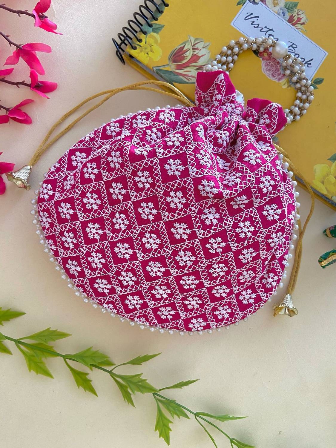 byra Lucknow Chikankari Eid Potli Bag Potli