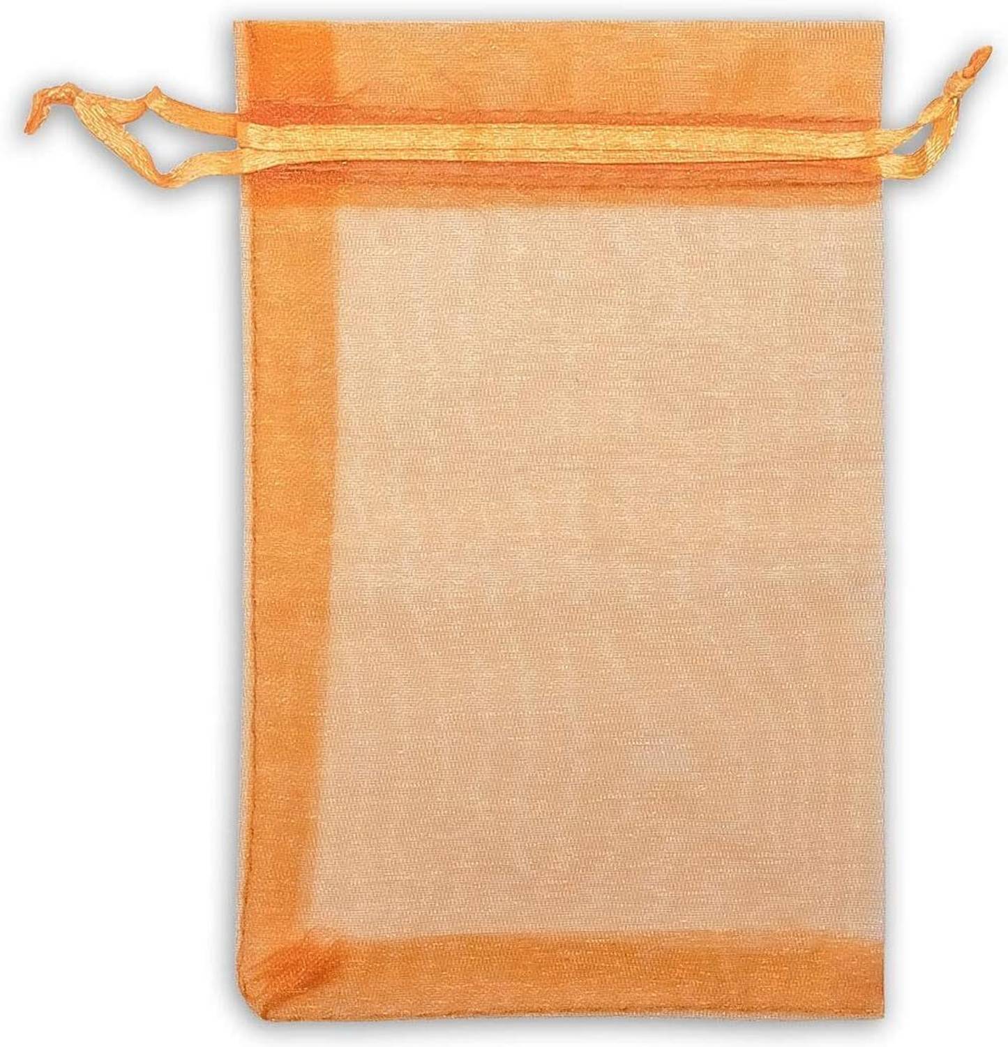 Brown Leaf Pack Of 6 Organza 9X7 CM Potli Bags Potli