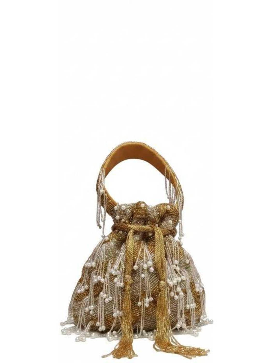 Adiyara Tassel Gold potli Potli