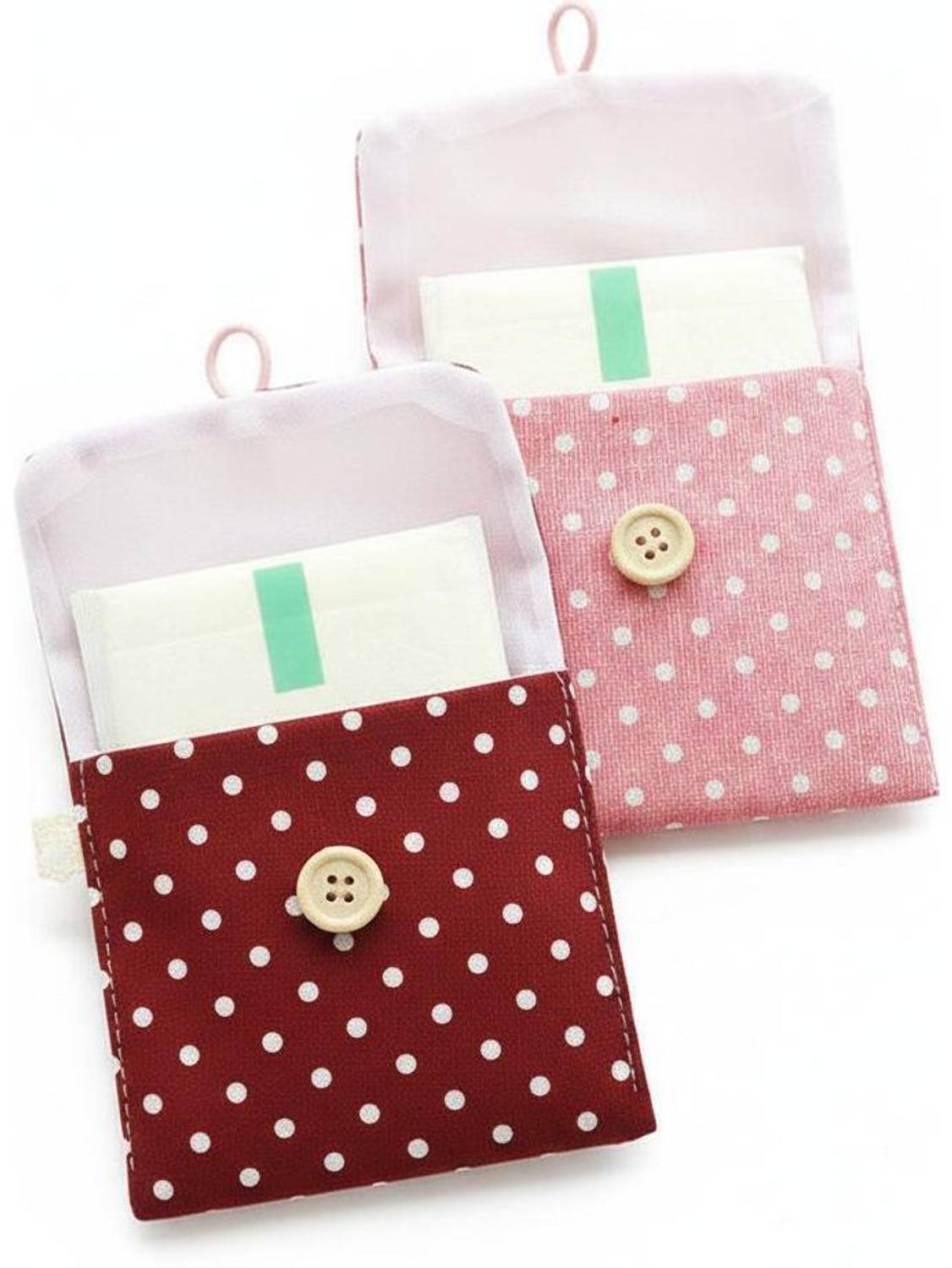 9Up Printed Dots Sanitary Napkin Pad Pouch For Women & Girls (Pack Of 2) Pouch