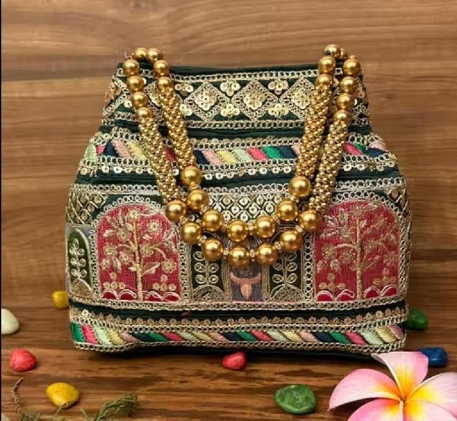 byra Aari Tari Hand Work Bag Cosmetic Bag