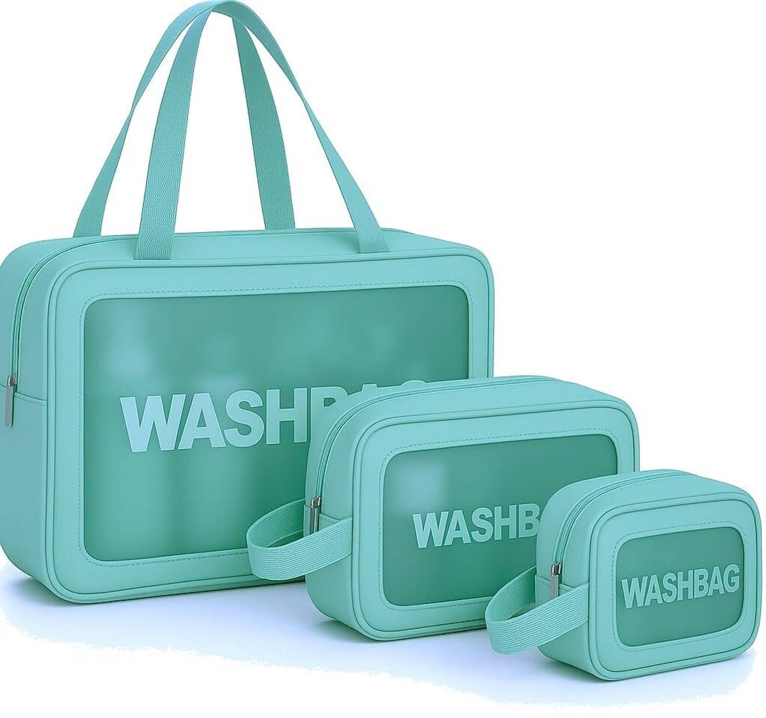 Godadi Wala Transparent Travel Wash Bag Set of 3 | Waterproof Toiletry Organizer for Unisex Travel Toiletry Kit