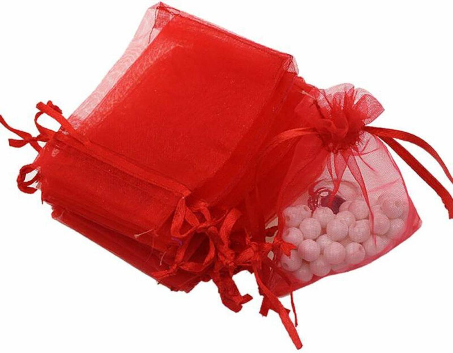 Brown Leaf Organza 7X9 Cm Potli Bags Jewelry Pouch Best for Return Gifting Bags Pack Of 25 Potli