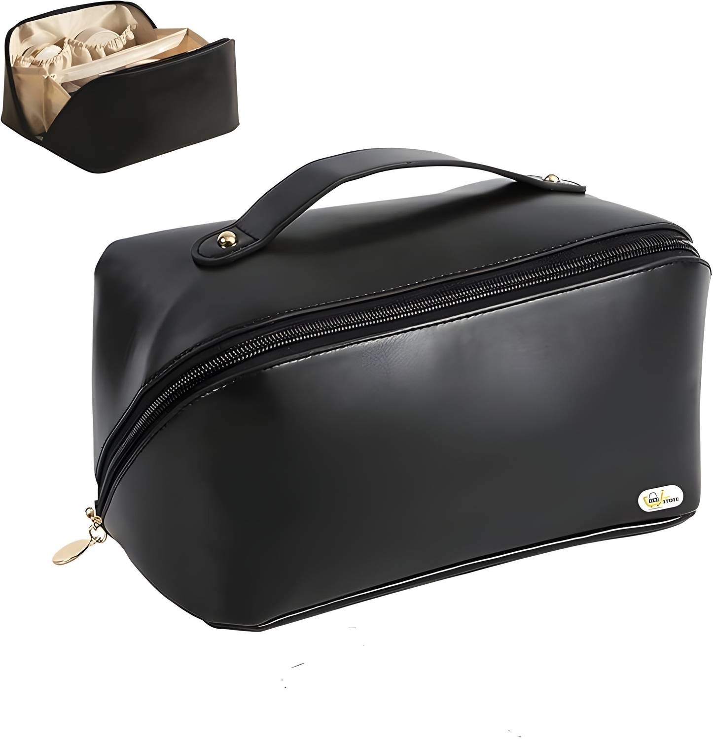 HouseOfCommon WOMEN BLACK COSMETIC POUCH Cosmetic Bag