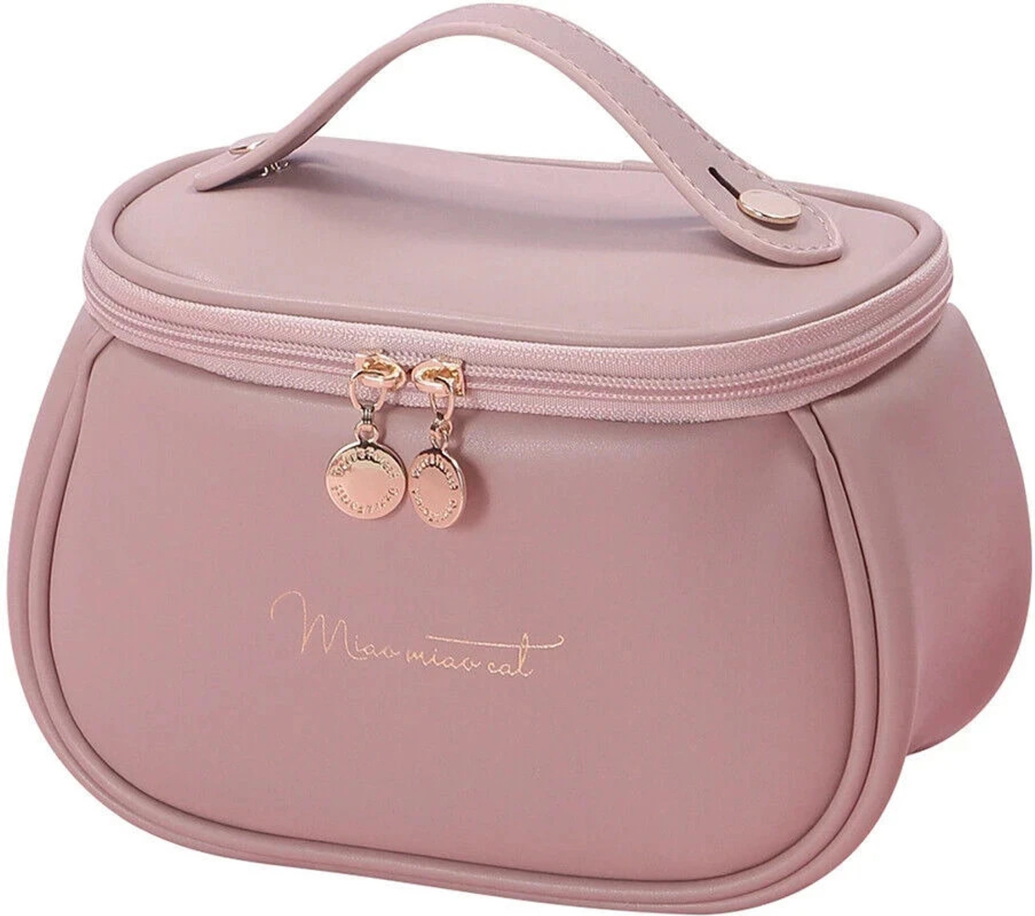 Image of Pinkmpire Waterproof Portable Large-Capacity PU Leather Canvas Cosmetic Makeup Bag Pouch Cosmetic Bag