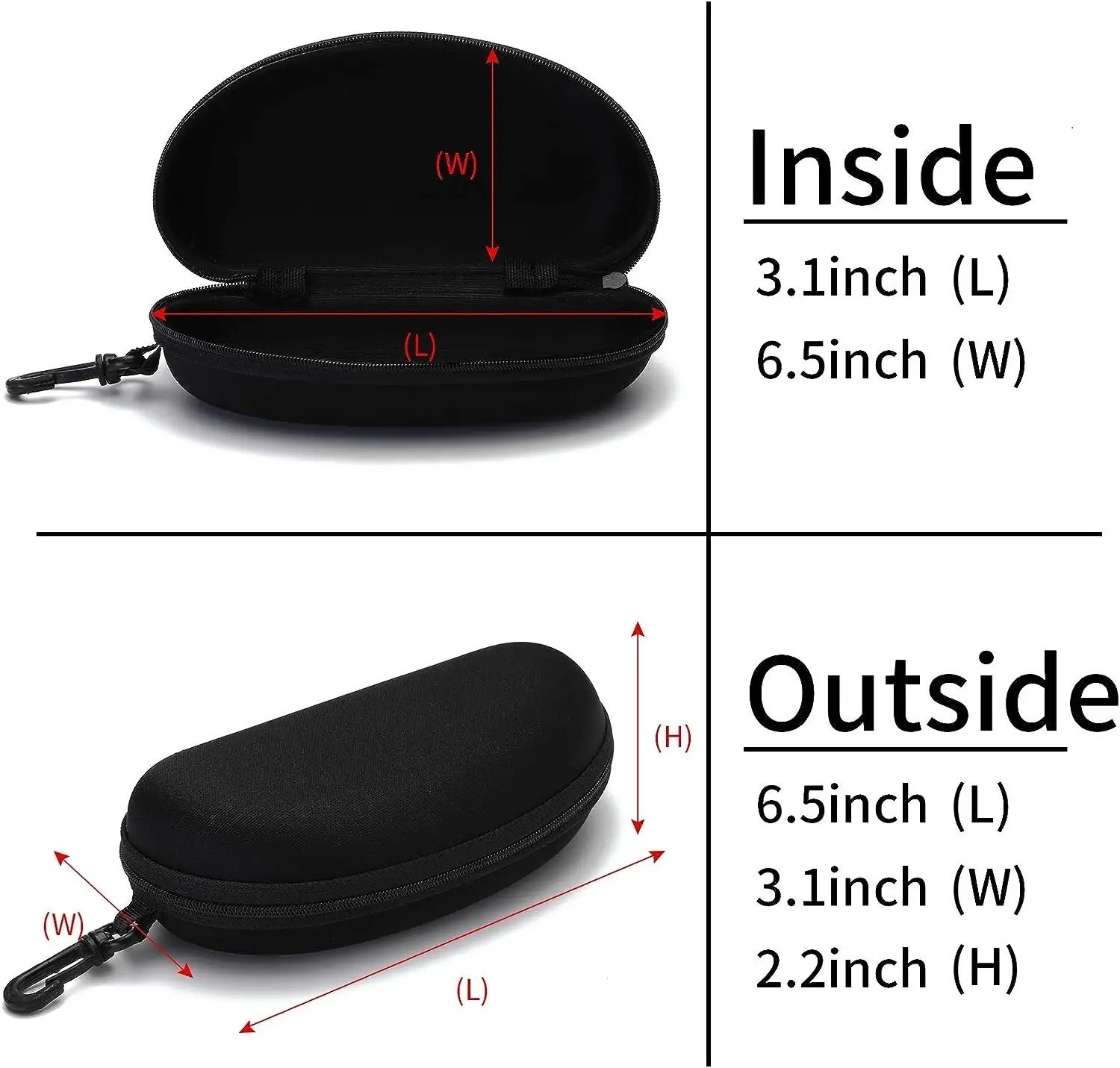 Image of Ezliving Zipper Eyeglasses Case Coin Purse