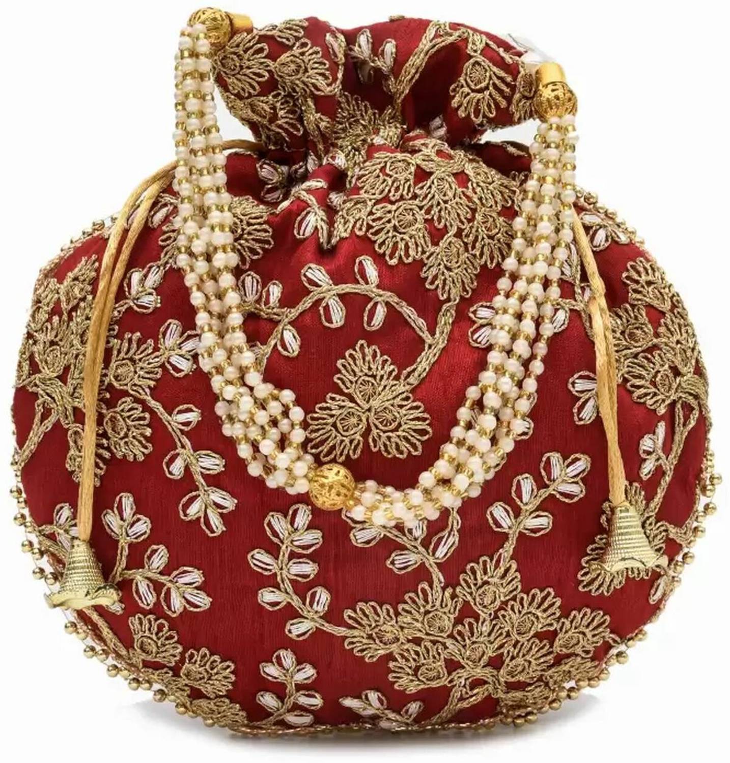 ACCESSORIZEME BH EMBROIDERY POTLI MAROON Potli