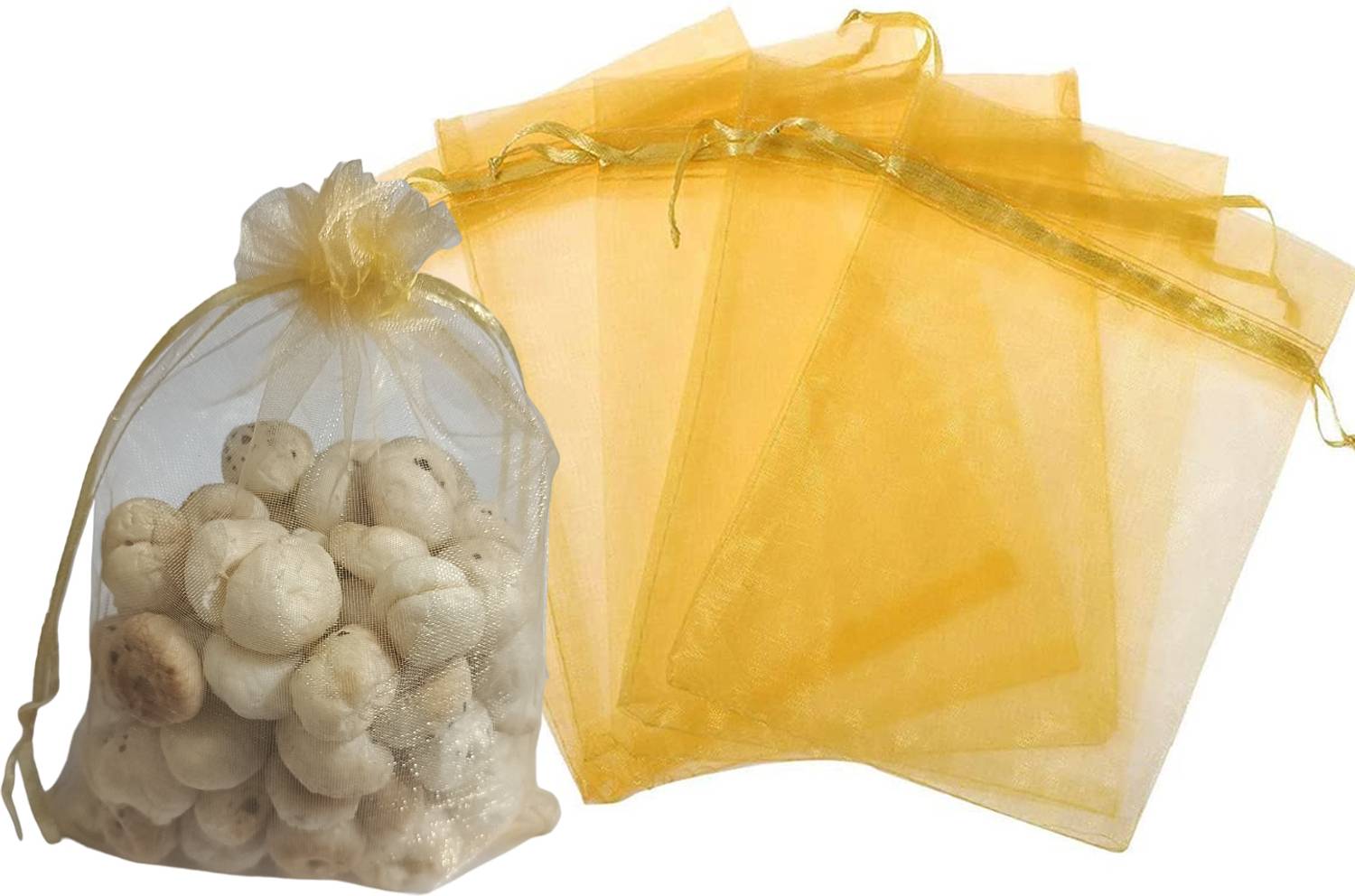 3A Featuretail 15pc 18cm x 13cm Organza Drawstring Bags Pouches Potli for Gift/Jewelry Packing Potli
