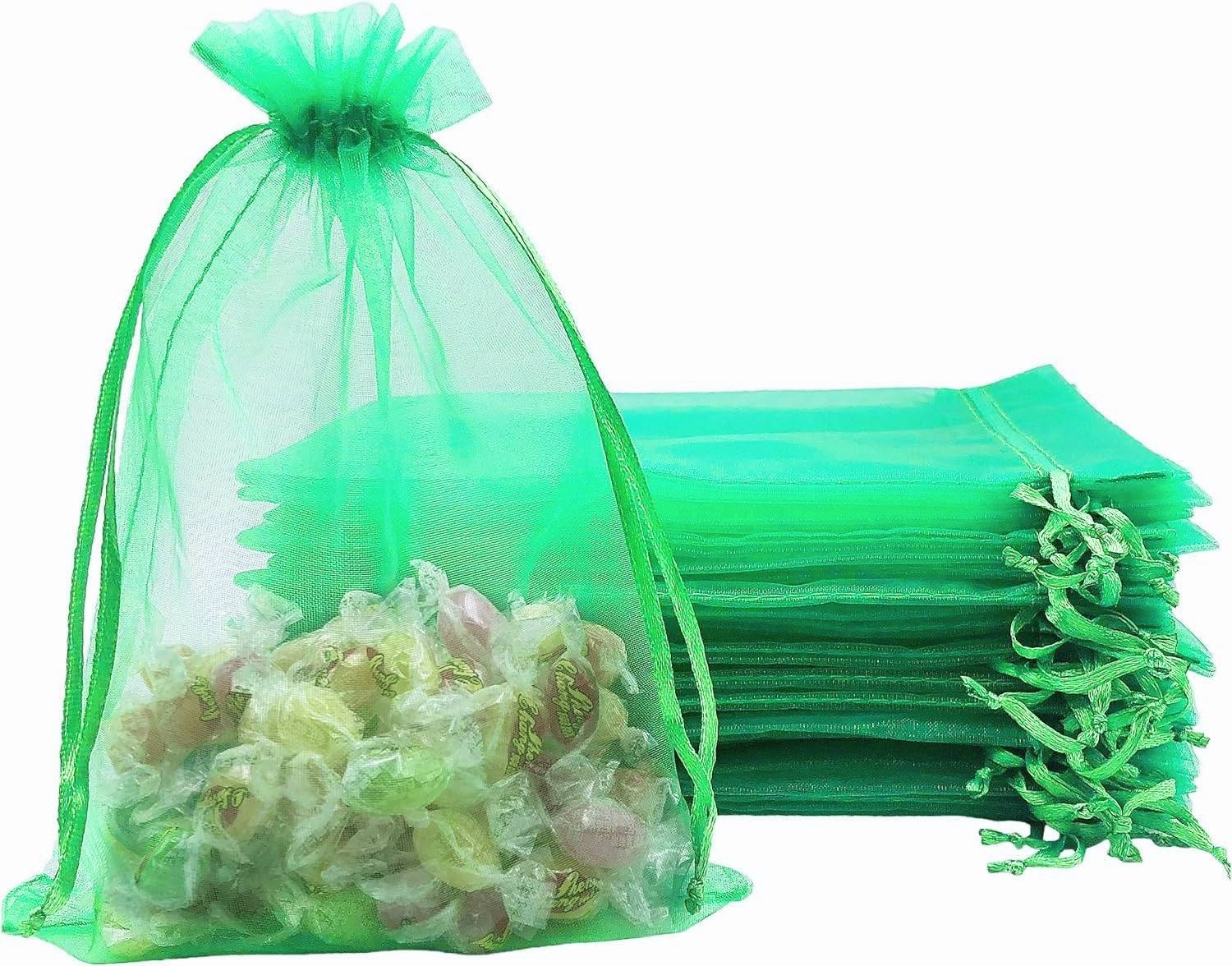 Brown Leaf Pack Of 6 Organza 9X7 CM Potli Bags Potli
