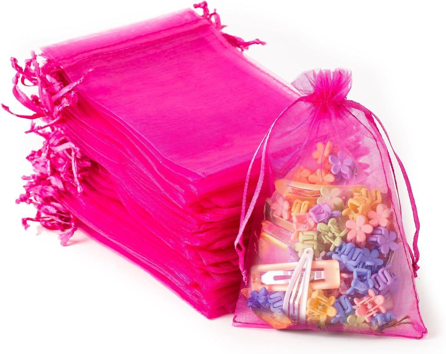 Brown Leaf Pack Of 3 Organza 9X7 CM Potli Bags Potli