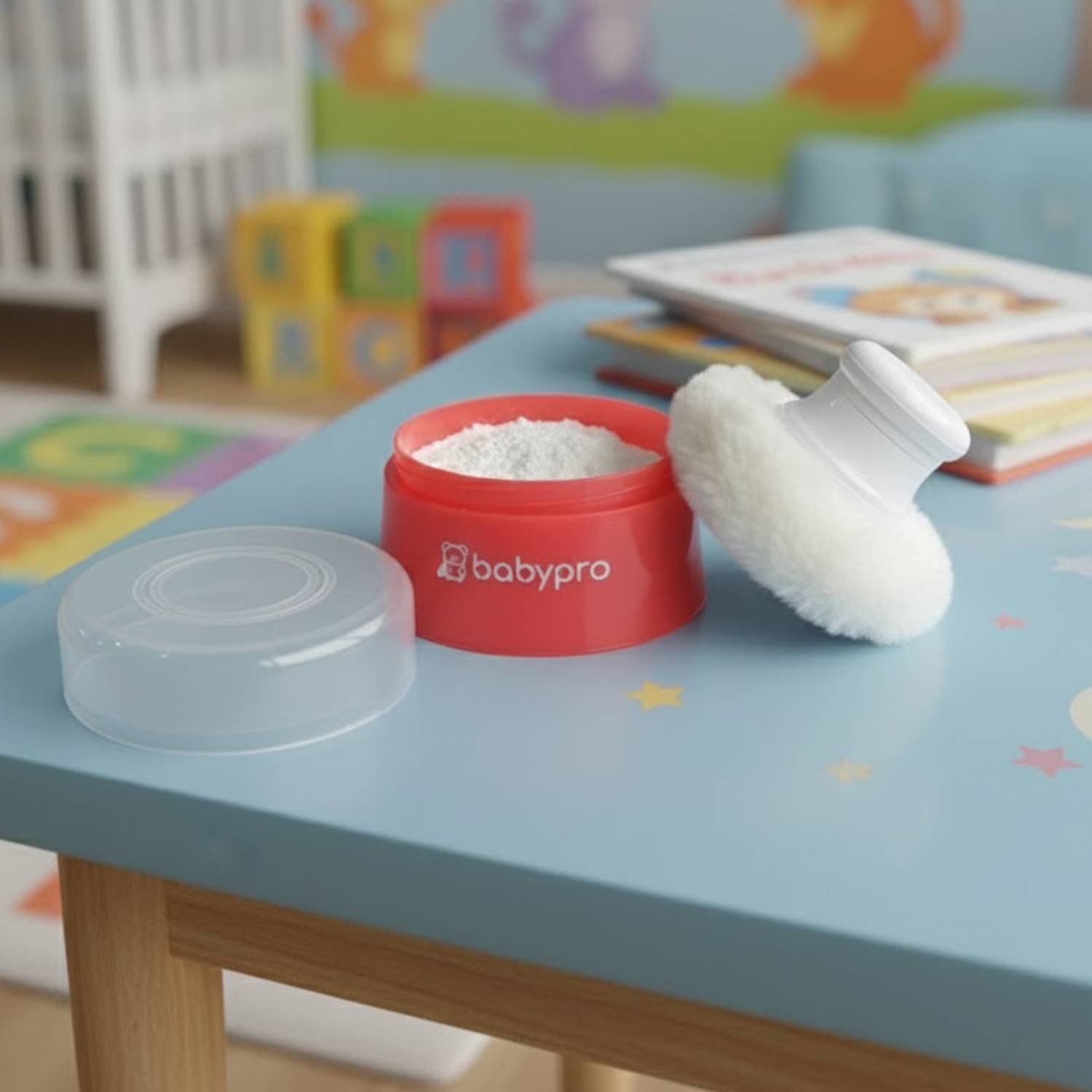 BabyPro Premium Soft Feel Powder Puff with Box Holder Container for New Born and Kids