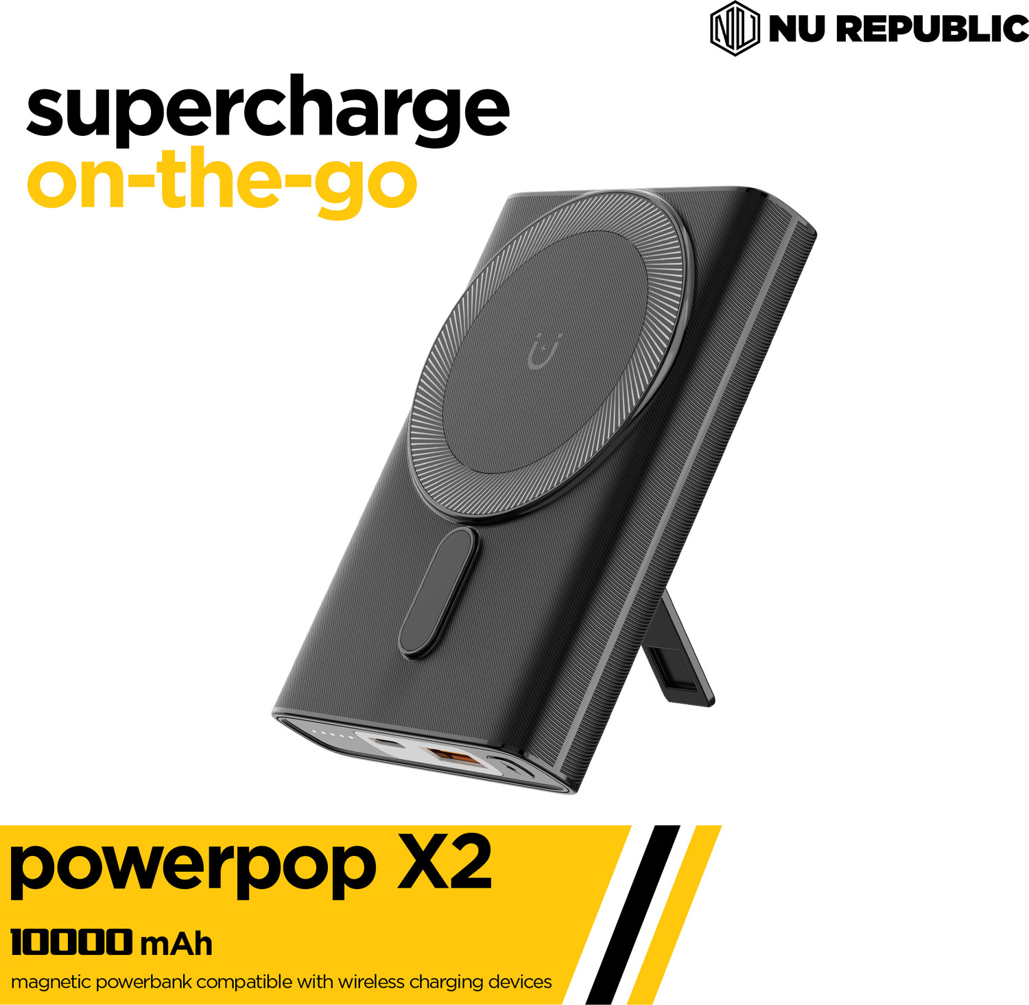 Image of Nu Republic 10000 mAh 22.5 W Wired & Wireless With MagSafe Compact Pocket Size Power Bank