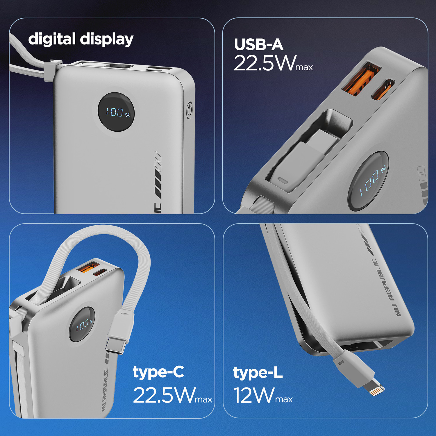 Image of Nu Republic 10000 mAh 22.5 W Compact Pocket Size Power Bank