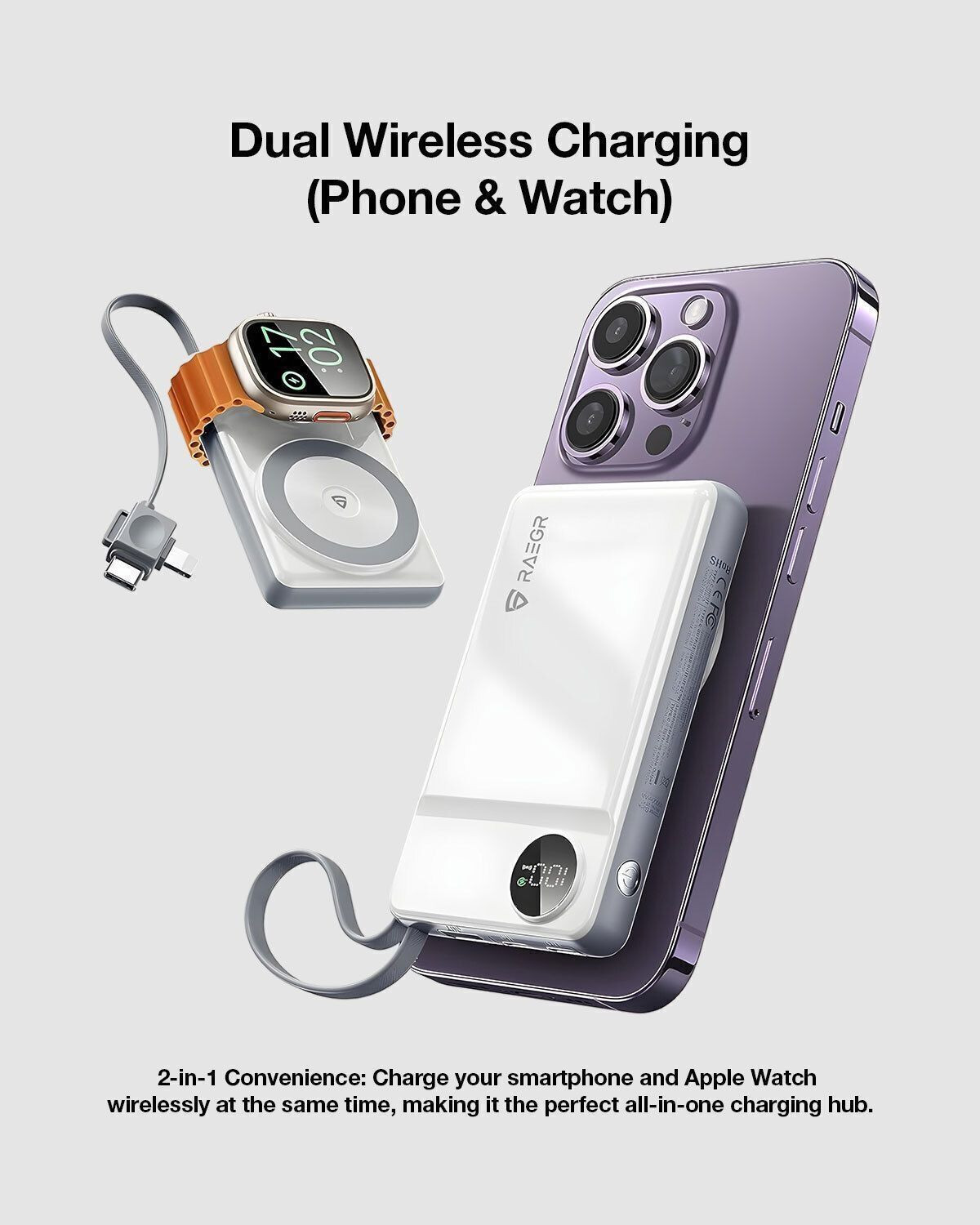 Image of RAEGR 10000 mAh 15 W Wireless With MagSafe Compact Pocket Size Power Bank