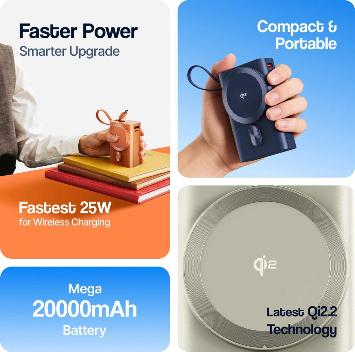 Image of Ambrane 20000 mAh 35 W Wired & Wireless With MagSafe Compact Pocket Size Power Bank