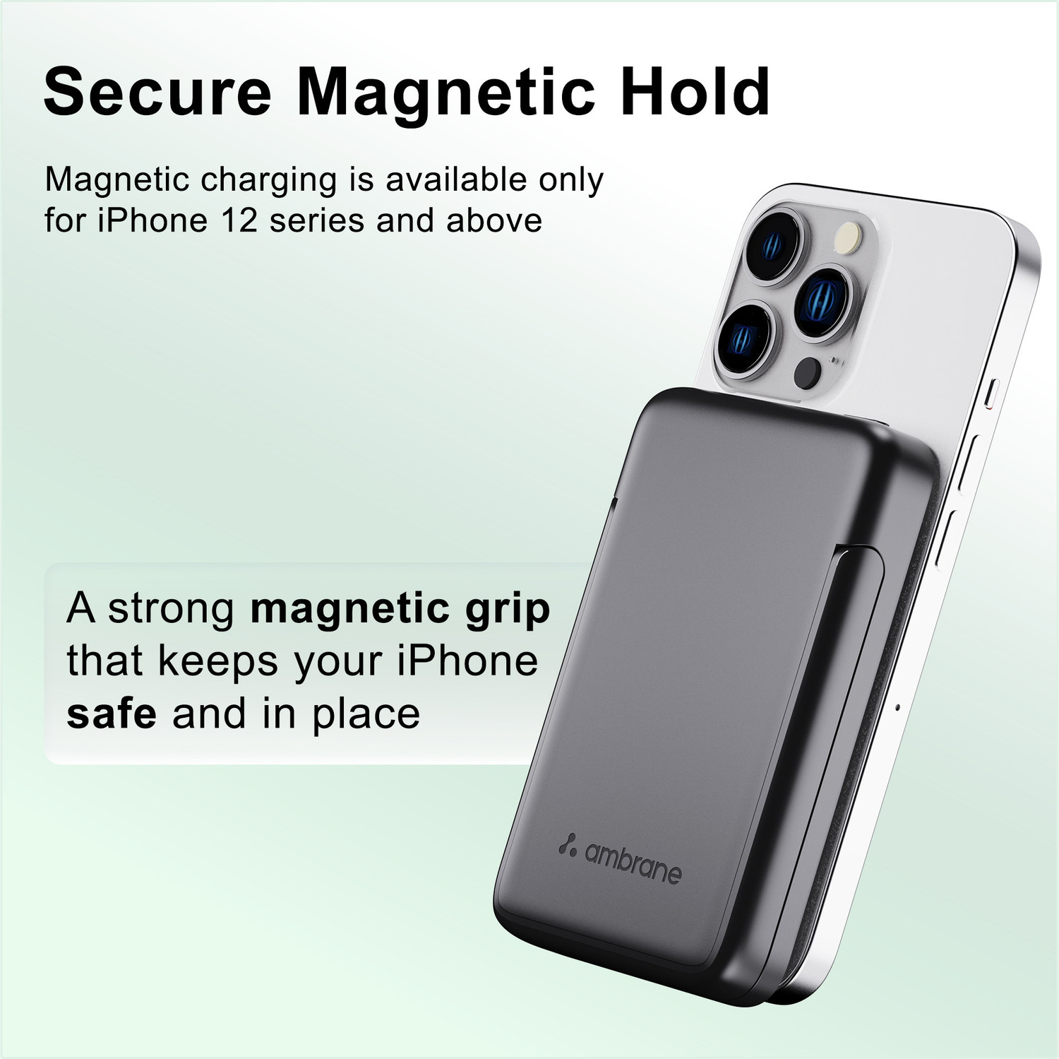 Image of Ambrane 10000 mAh 22.5 W Wired & Wireless With MagSafe Compact Pocket Size Power Bank