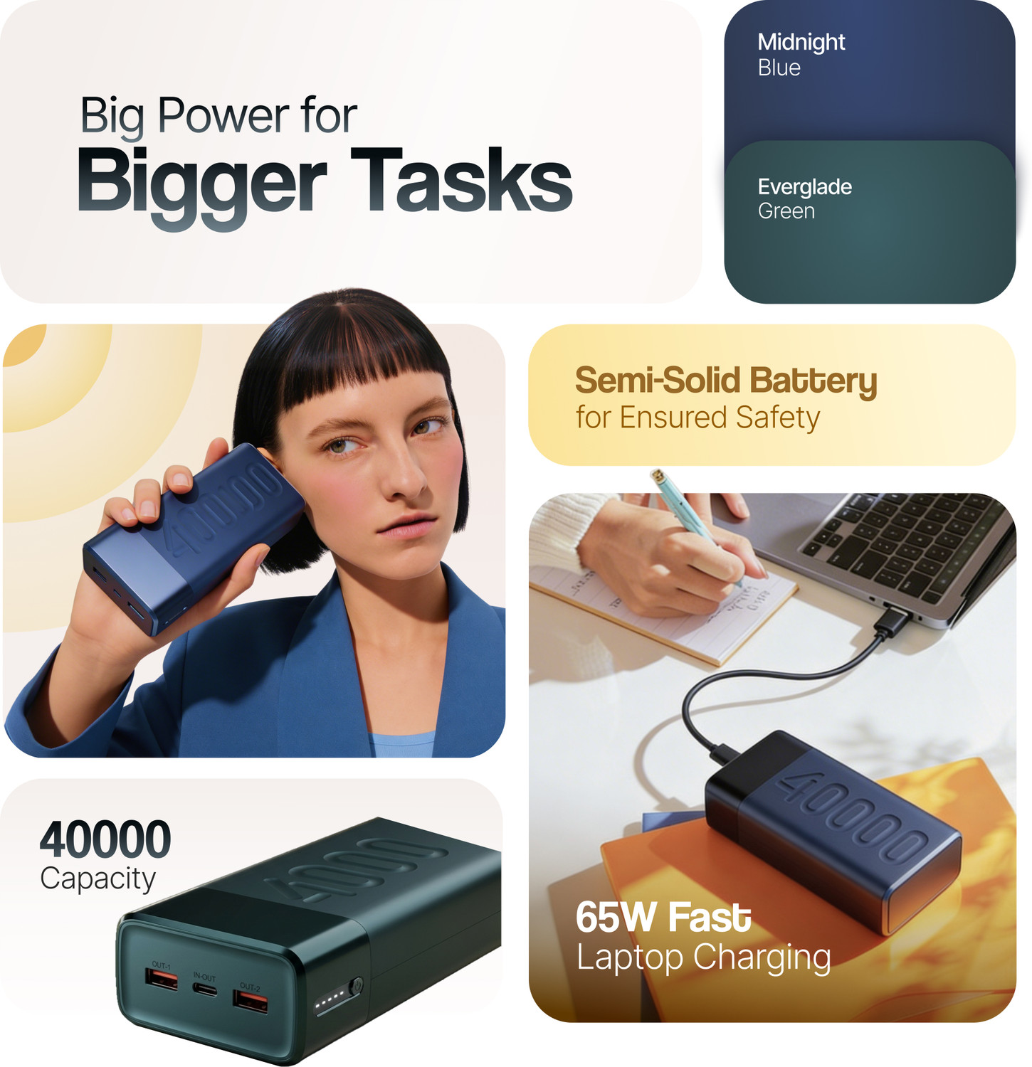 Image of Ambrane 40000 mAh 65 W Power Bank