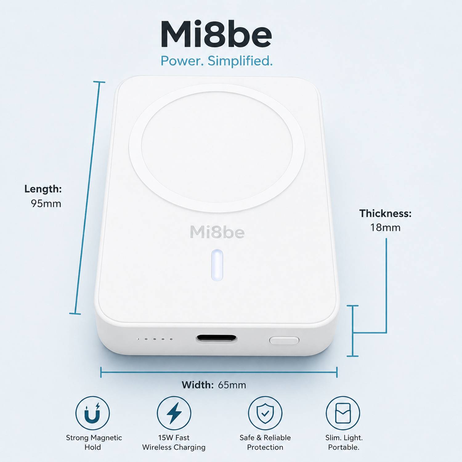 MI8BE 10000 mAh 22.5W Wireless Power Bank - Image 4