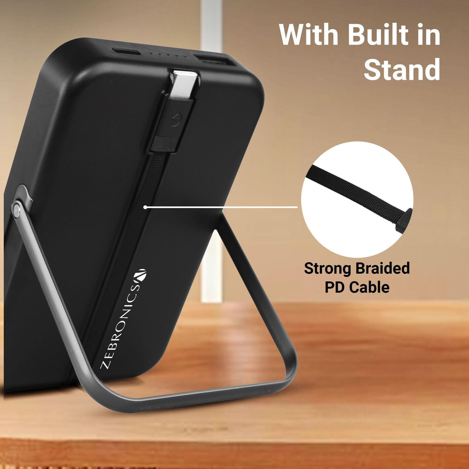 Image of ZEBRONICS 10000 mAh 22.5 W Wired & Wireless With MagSafe Power Bank