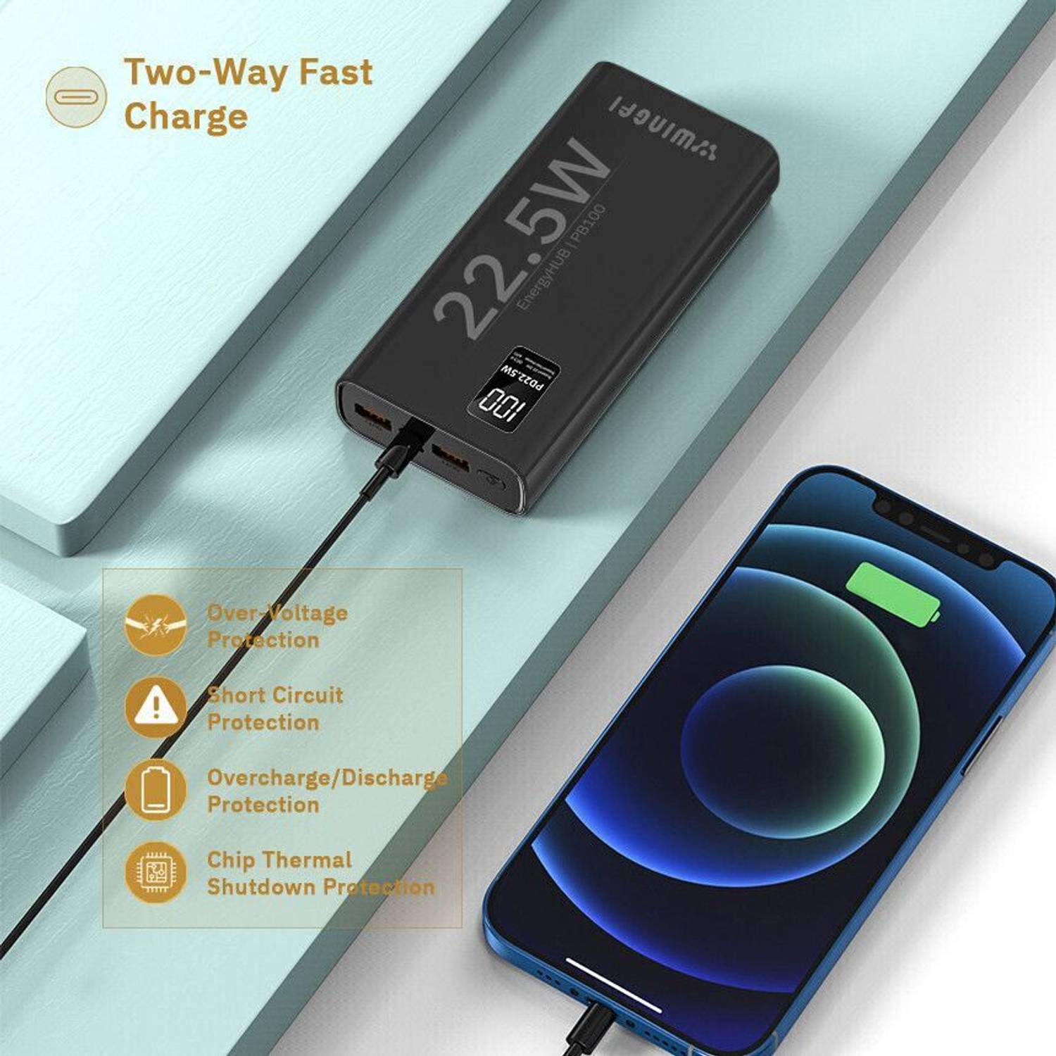 MIOX 20000 mAh 22.5W Black Power Bank - Image 5
