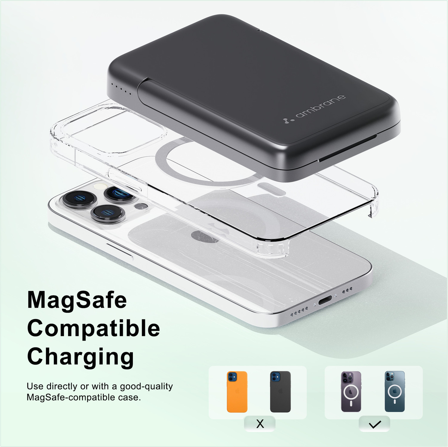 Image of Ambrane 10000 mAh 22.5 W Wired & Wireless With MagSafe Compact Pocket Size Power Bank