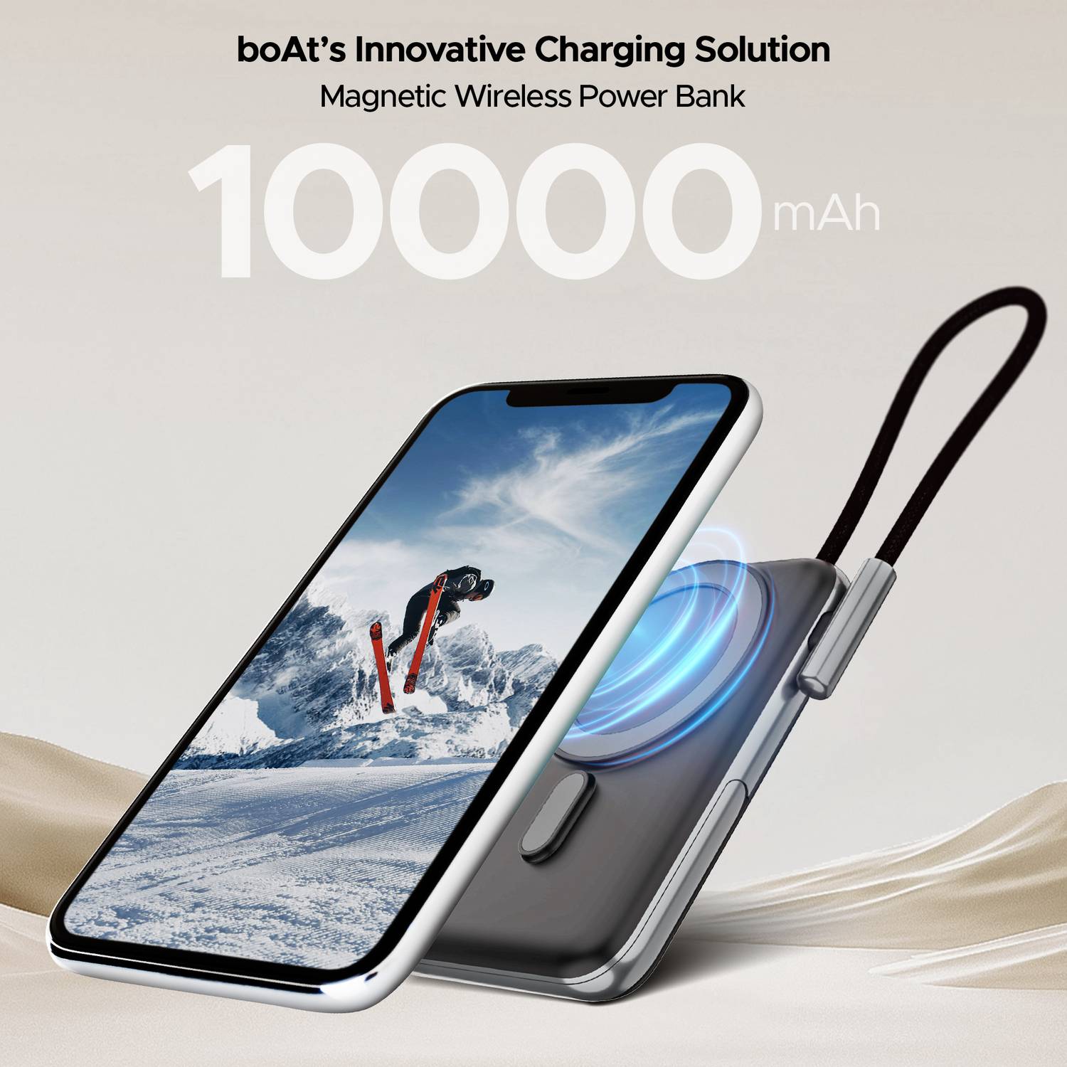 boAt 10000mAh 22.5W Wired & Wireless MagSafe Power Bank - Image 2