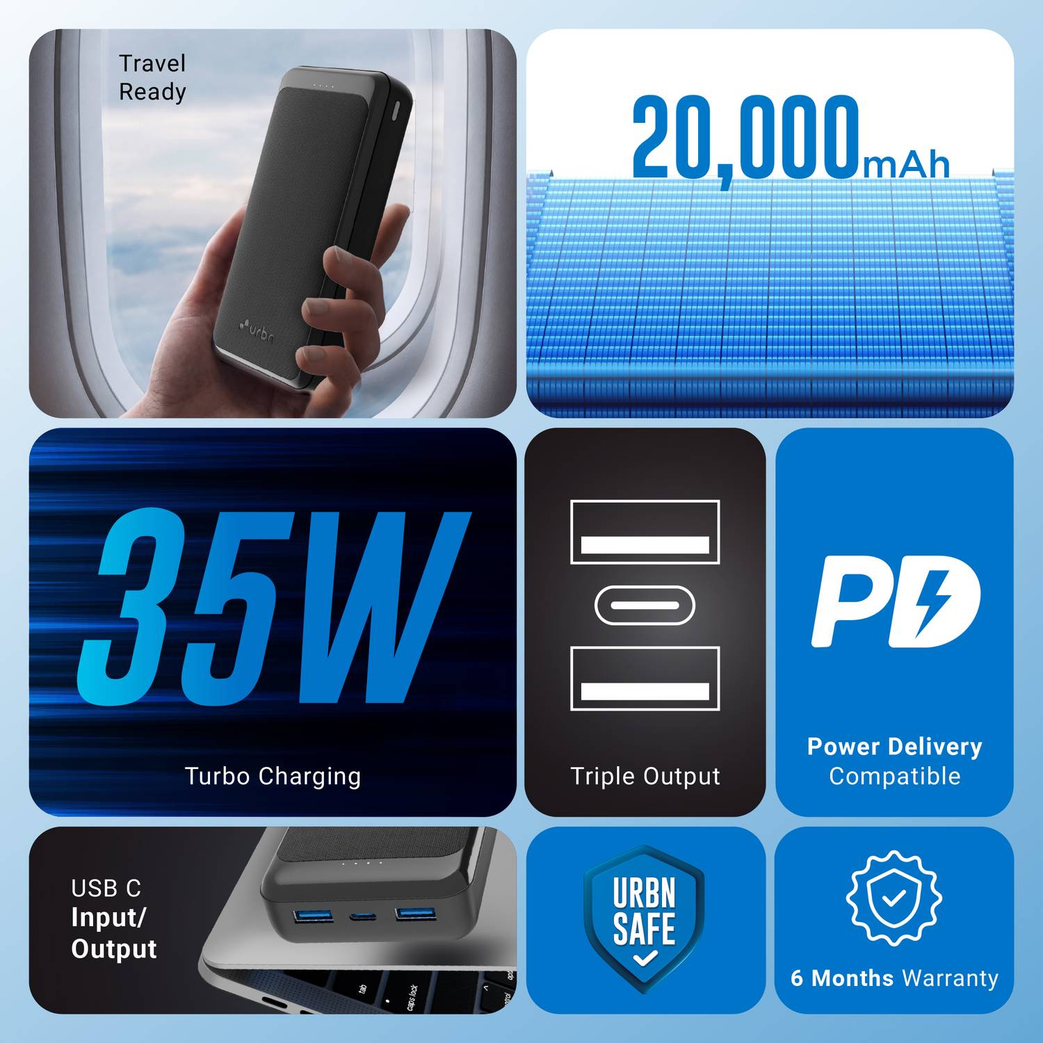 URBN 20000 mAh 35W Compact Power Bank - Image 3