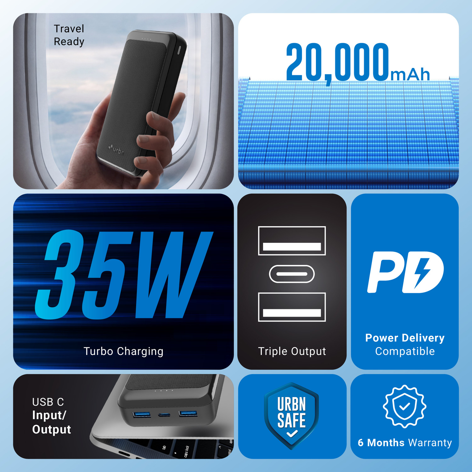 Image of URBN 20000 mAh 35 W Compact Power Bank