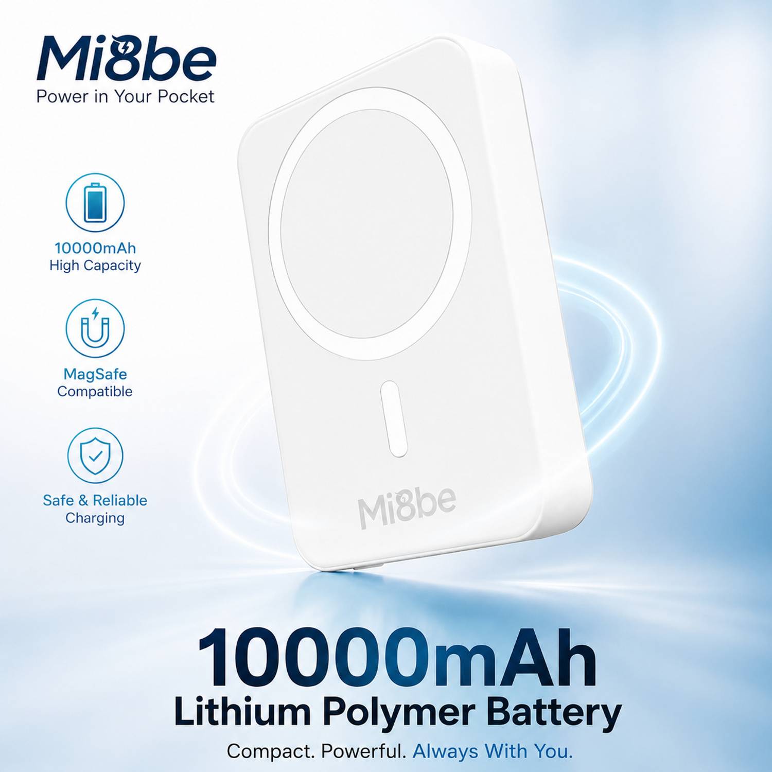 MI8BE 10000 mAh 22.5W Wireless Power Bank - Image 1