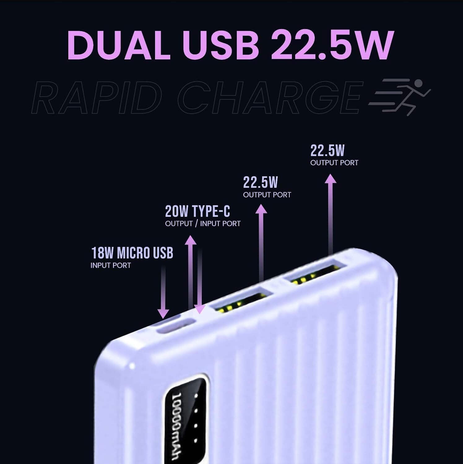 Image of Egate 10000 mAh 22.5 W Compact Pocket Size Power Bank