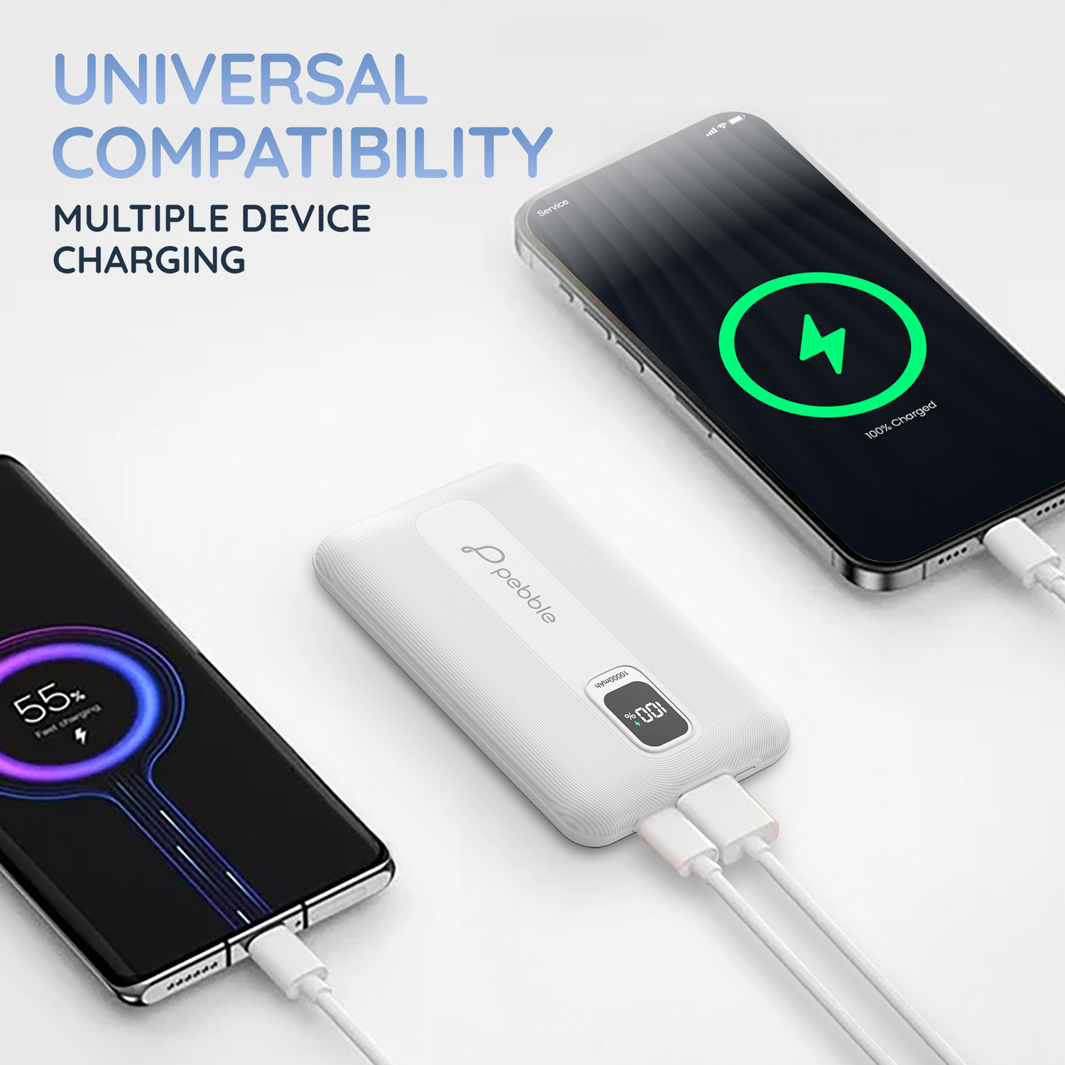Image of Pebble 10000 mAh Ultra Slim Pocket Size Power Bank