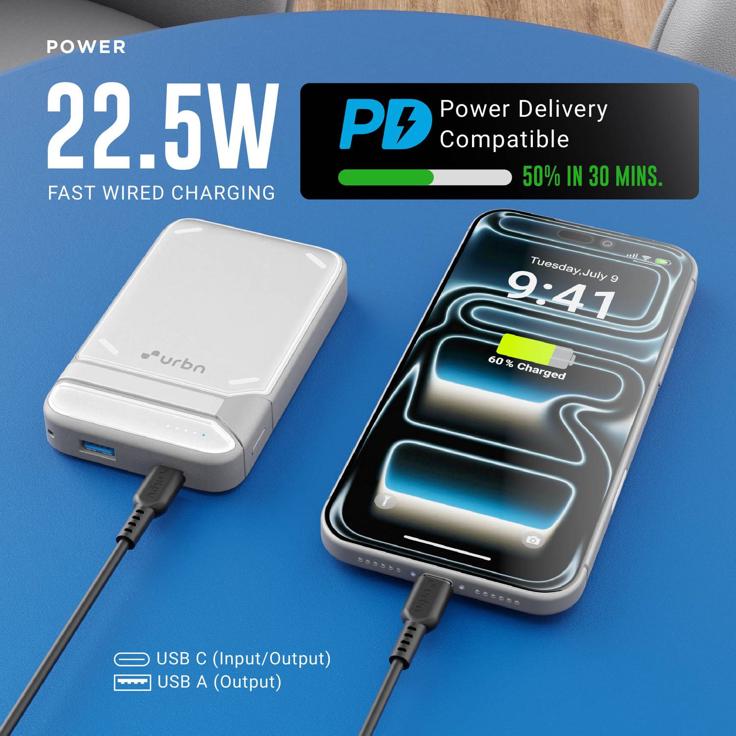 URBN 10000 mAh 22.5W MagSafe Power Bank - Image 3
