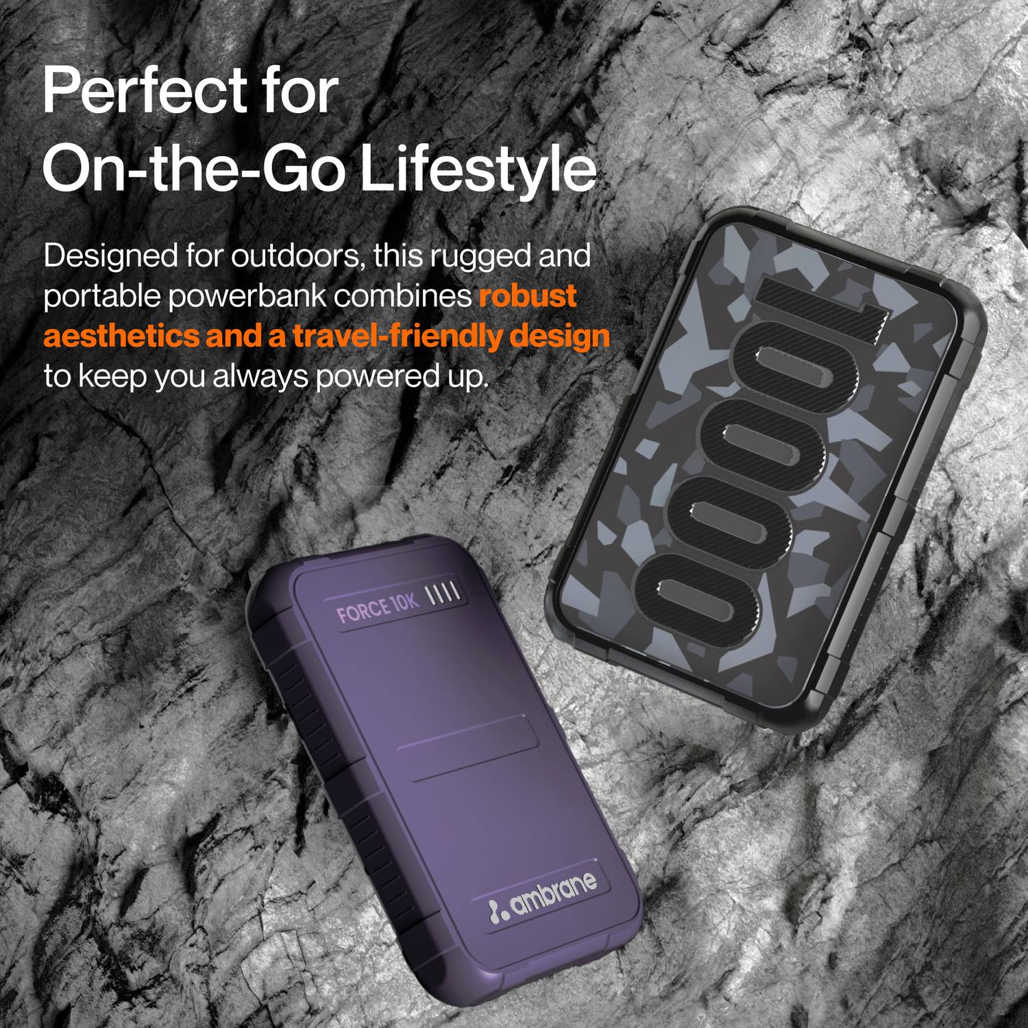 Ambrane 10000 mAh 22.5 W Mini Purple Power Bank - Image 5