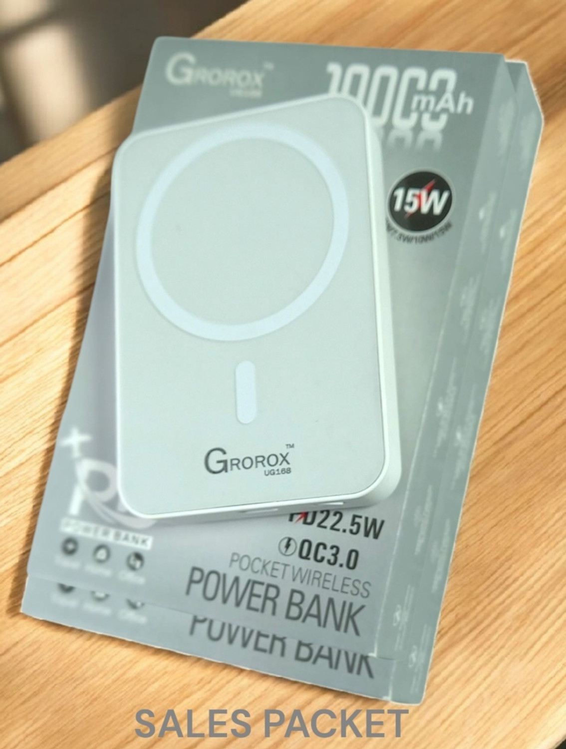 Image of GROROX 10000 mAh 15 W Wired & Wireless With MagSafe Compact Pocket Size Power Bank