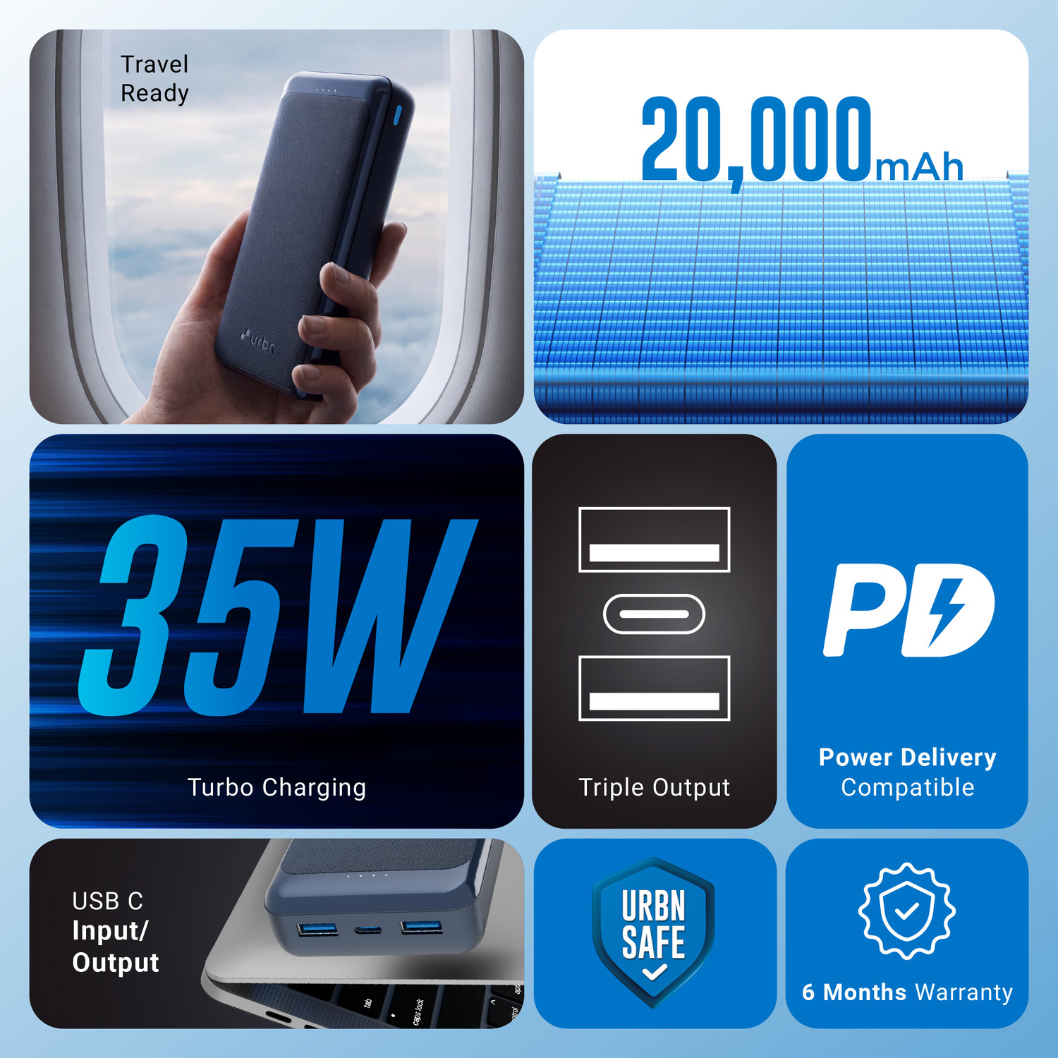 Image of URBN 20000 mAh 35 W Compact Power Bank