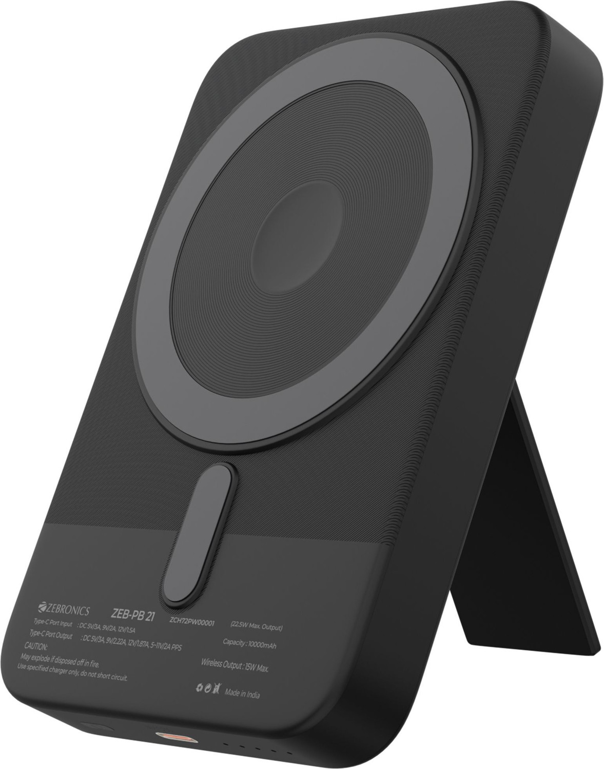 Image of ZEBRONICS 10000 mAh With MagSafe Power Bank