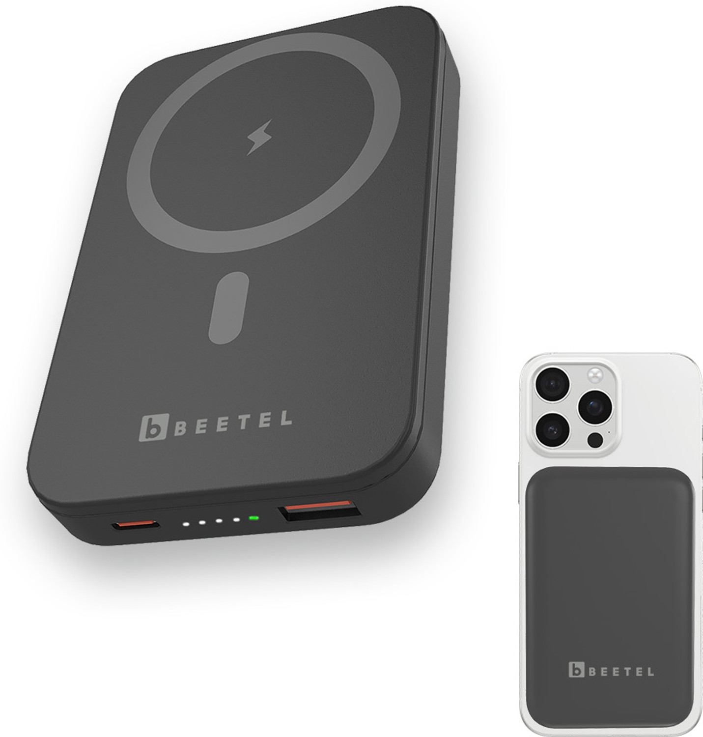Image of Beetel 10000 mAh 22.5 W Wired & Wireless With MagSafe Compact Pocket Size Power Bank