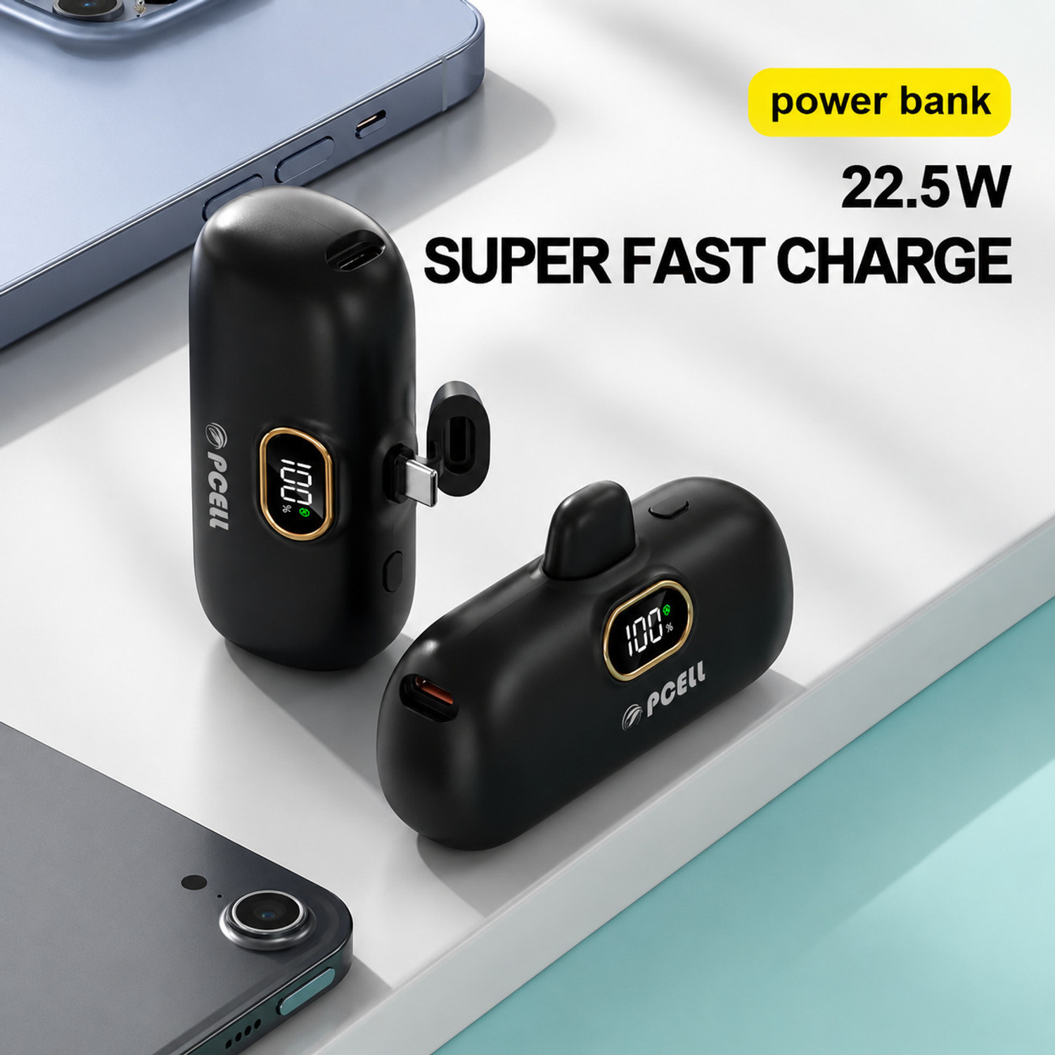 Image of PCell 5000 mAh 22.5 W Compact Pocket Size Power Bank